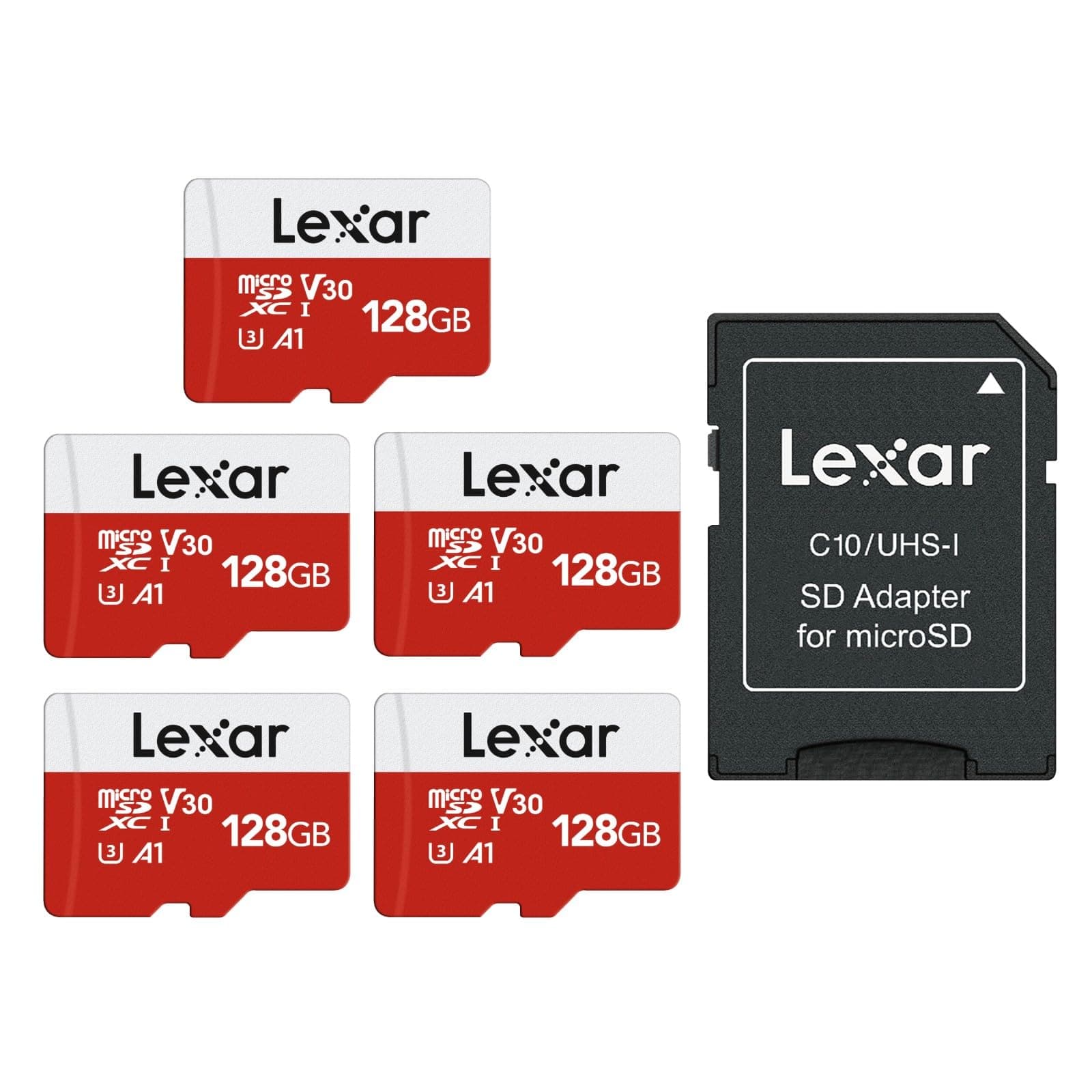Lexar E-Series 128GB 5 PK Micro SD Card microSDXC UHS-I Flash Memory Card