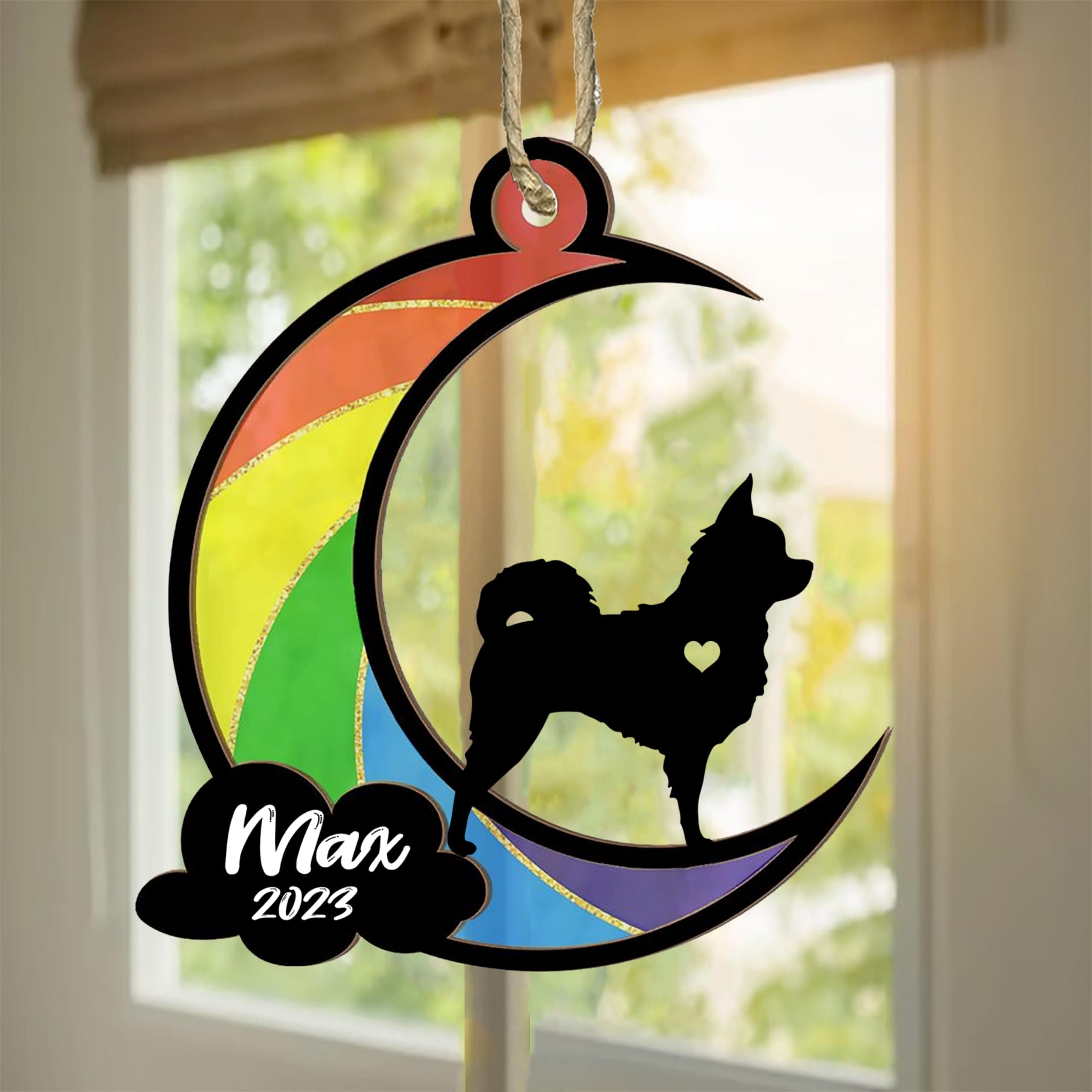 LOVELYPOD Rainbow Bridge Pet Memorial Gifts for Dogs, Chihuahua Long Haired Memorial Gifts for Loss of Dog, Dog Remembrance Gift, in Memory of Dog Gifts Lover, Loss of Dog Sympathy Gift
