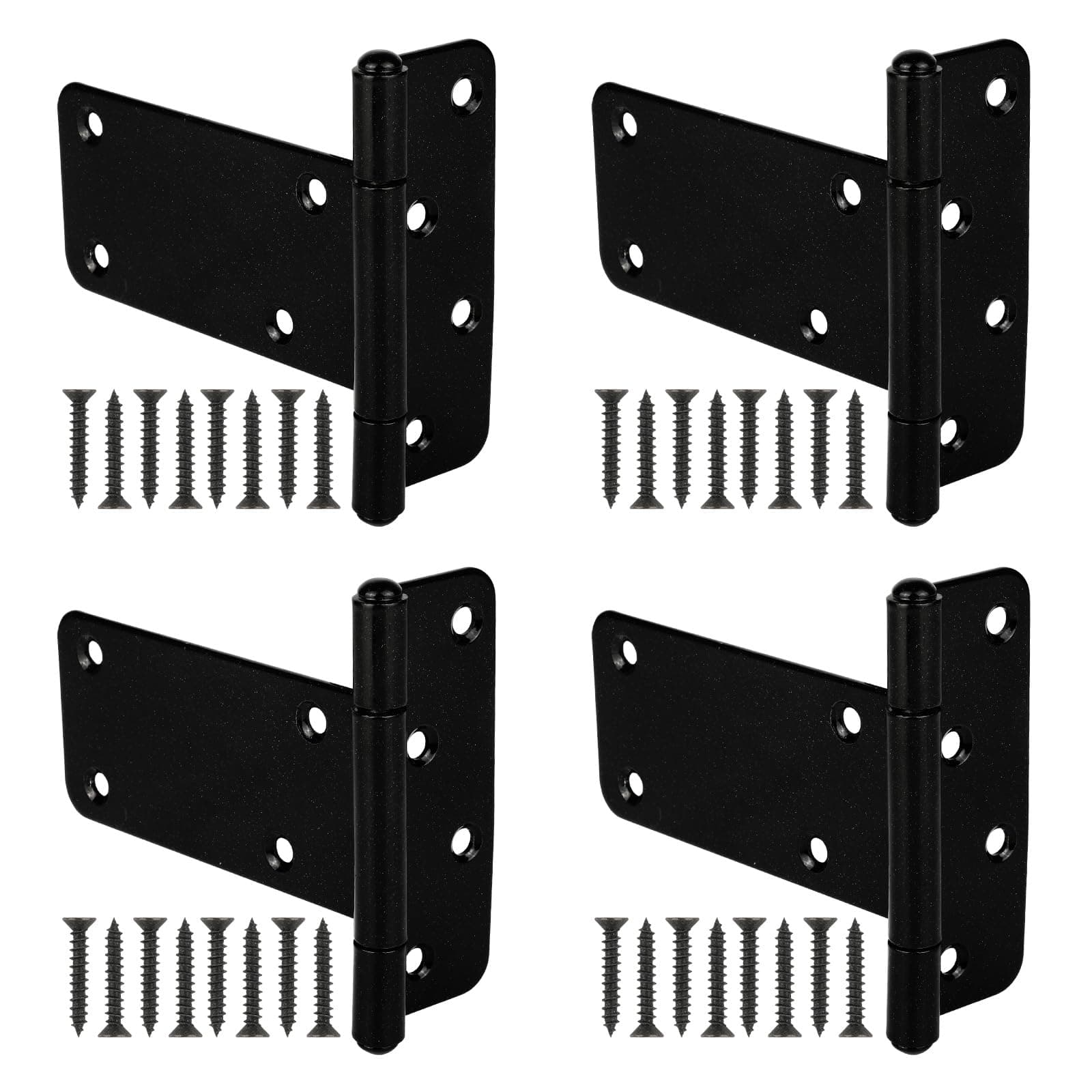 Wmebee 4 Pack 5 in T-Strap Heavy Duty Gate Hinges 260 Lbs Capacity,Black