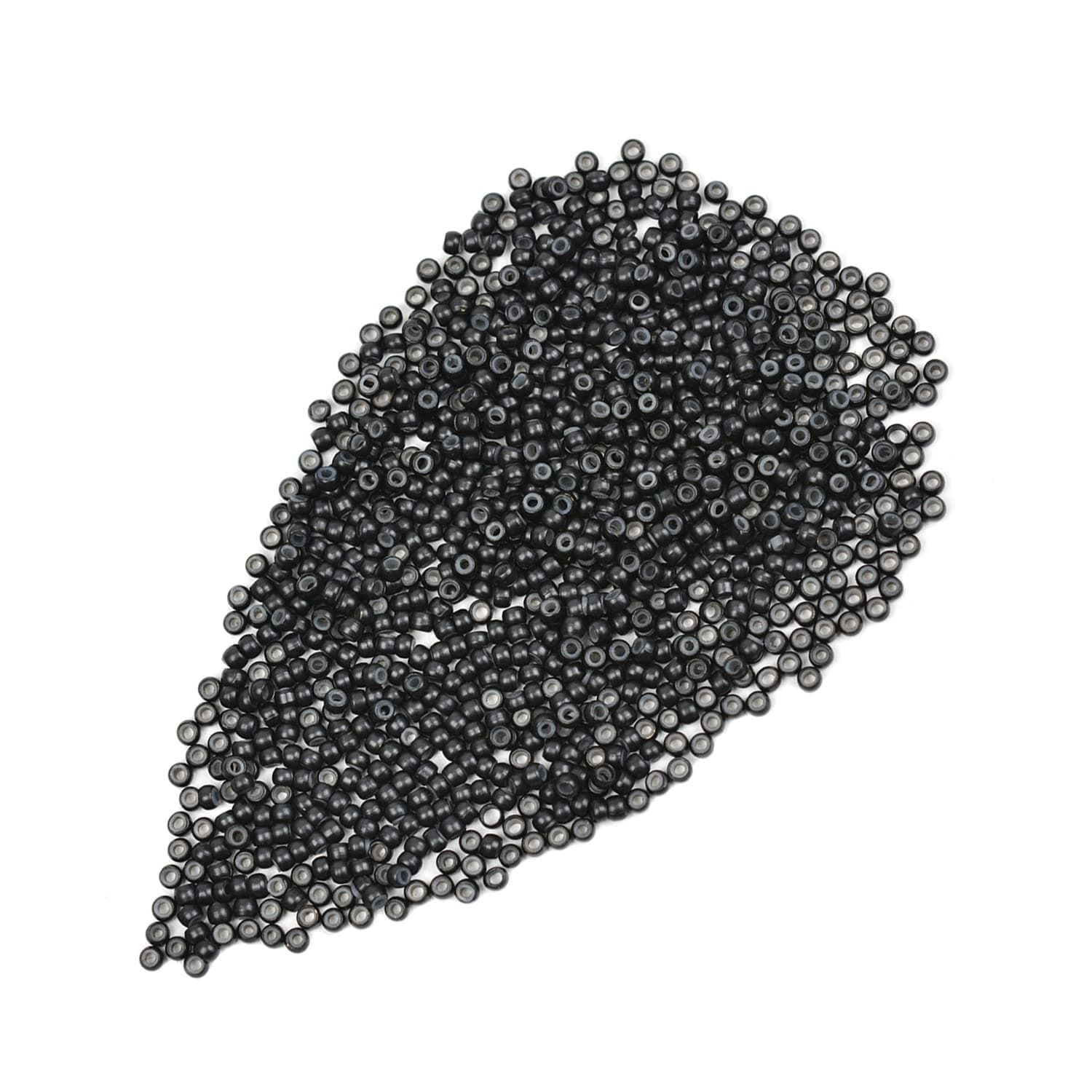 200 Pcs 3.0mm Silicone Nano Beads Hair Extensions Beads Copper Nano Ring for Hair Extensions (Black)