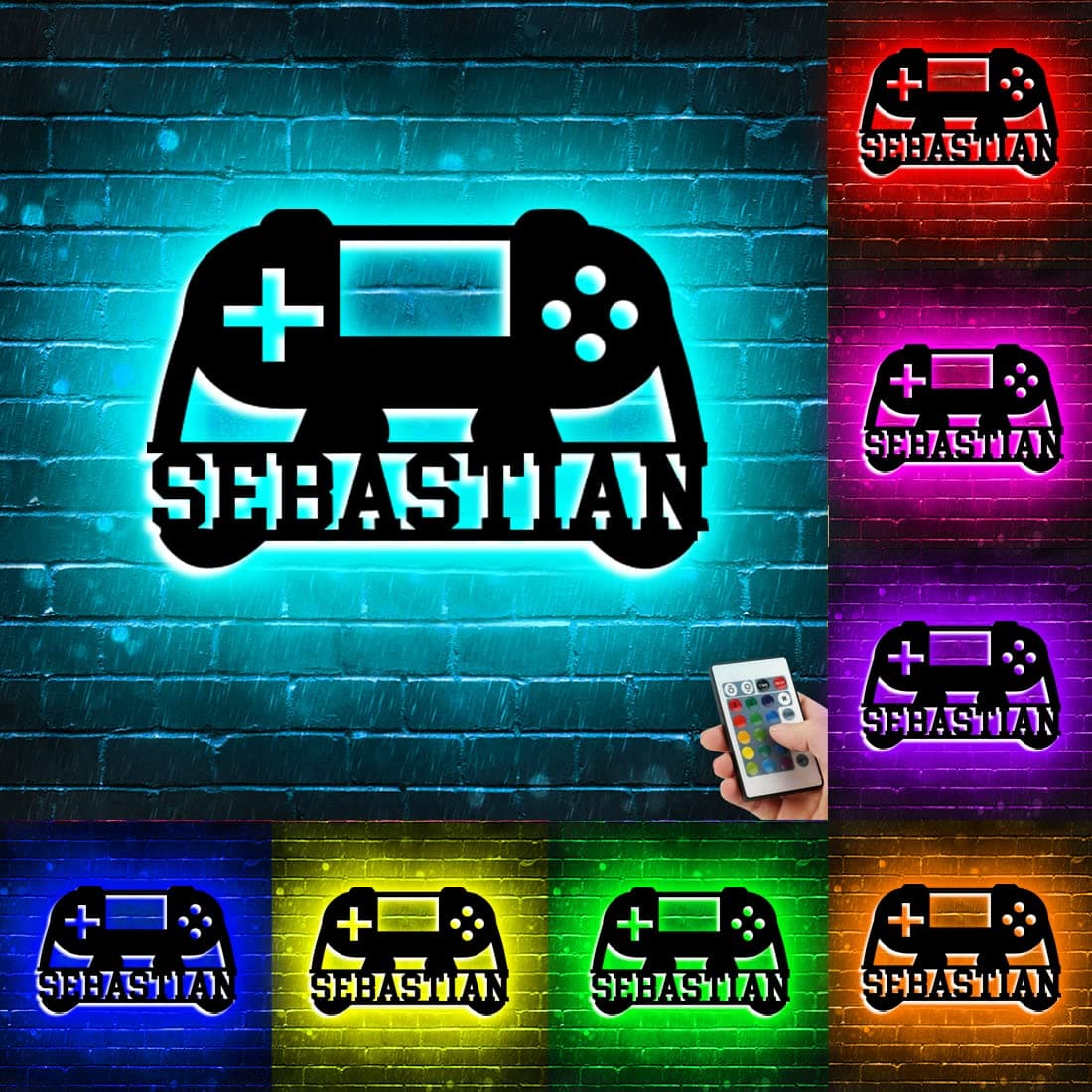 Custom Game Sign with Name Personalized Name Gamepad LED Neon Lights Video Game Controller Light Sign for Game Room Decor,Boy Room Teen Room Kids Room Playroom Bedroom Decoration (Game Sign-2)