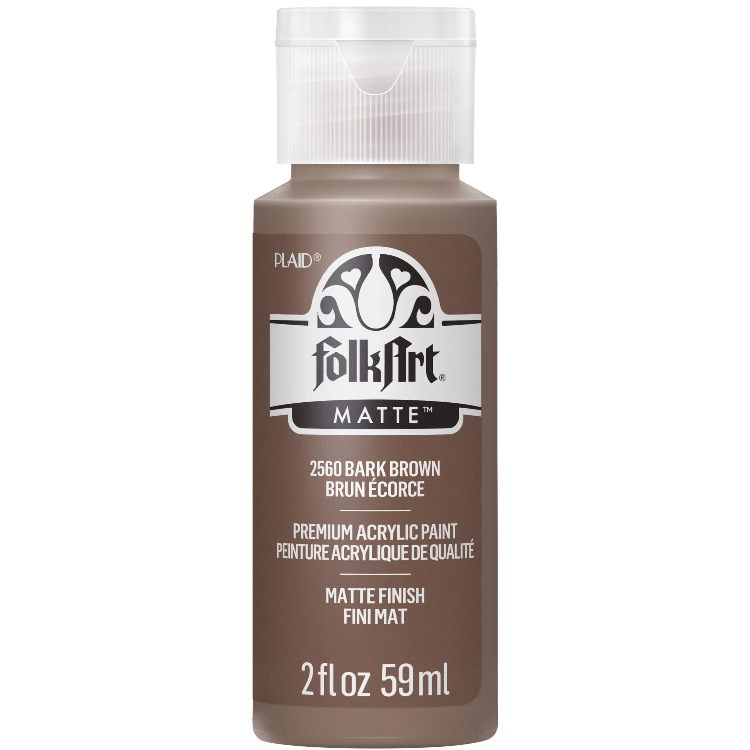 FolkArt Acrylic Paint in Assorted Colors (2-Ounce), 2560 Bark Brown