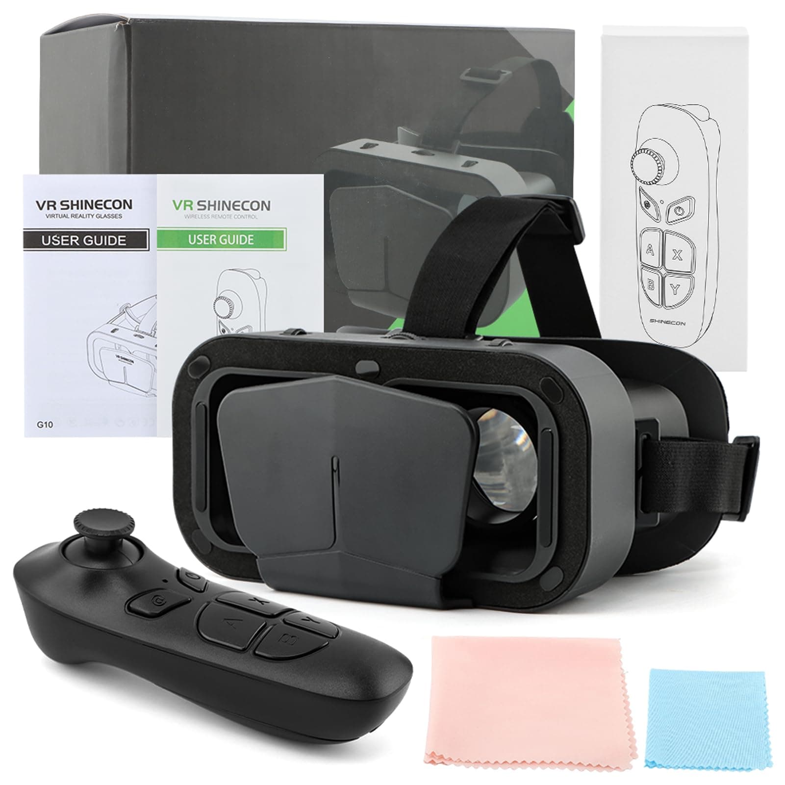3D VR Headset, Virtual Reality 3D Glasses VR Headset Goggles with Controller Compatible 4.4-7.0 inch, Adjustable Universal Virtual Reality Goggles for Mobile Games & Movies
