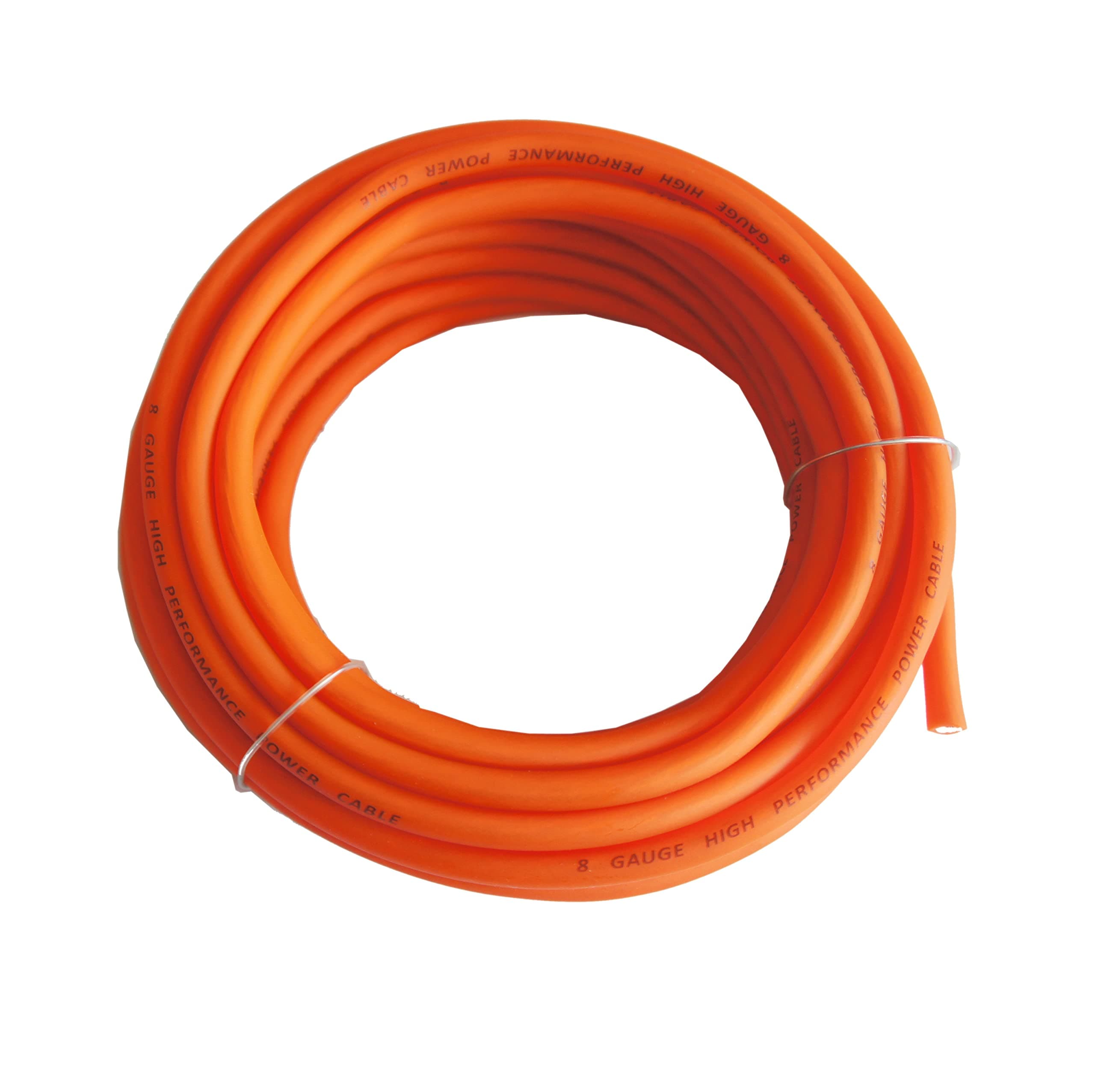 ROCK DIRECT 8 Gauge AWG CCA Power Ground Wire Cable Battery Cable Wire, Home Speaker Stereo System, Automotive Use (25ft Orange)