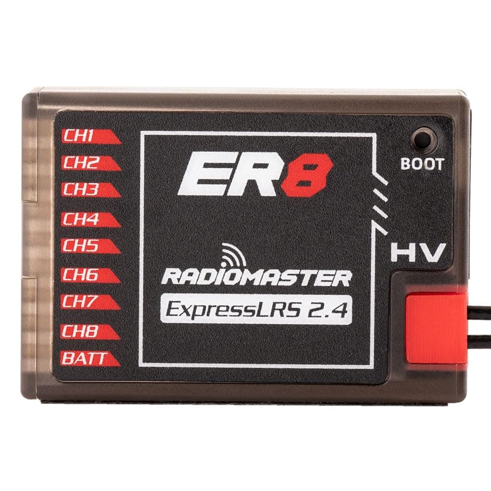 Radiomaster ER8 8CH PWM CRSF ExpressLRS Receiver 2.4Ghz 100mw Dual Antenna for Fixed-Wing Aircraft