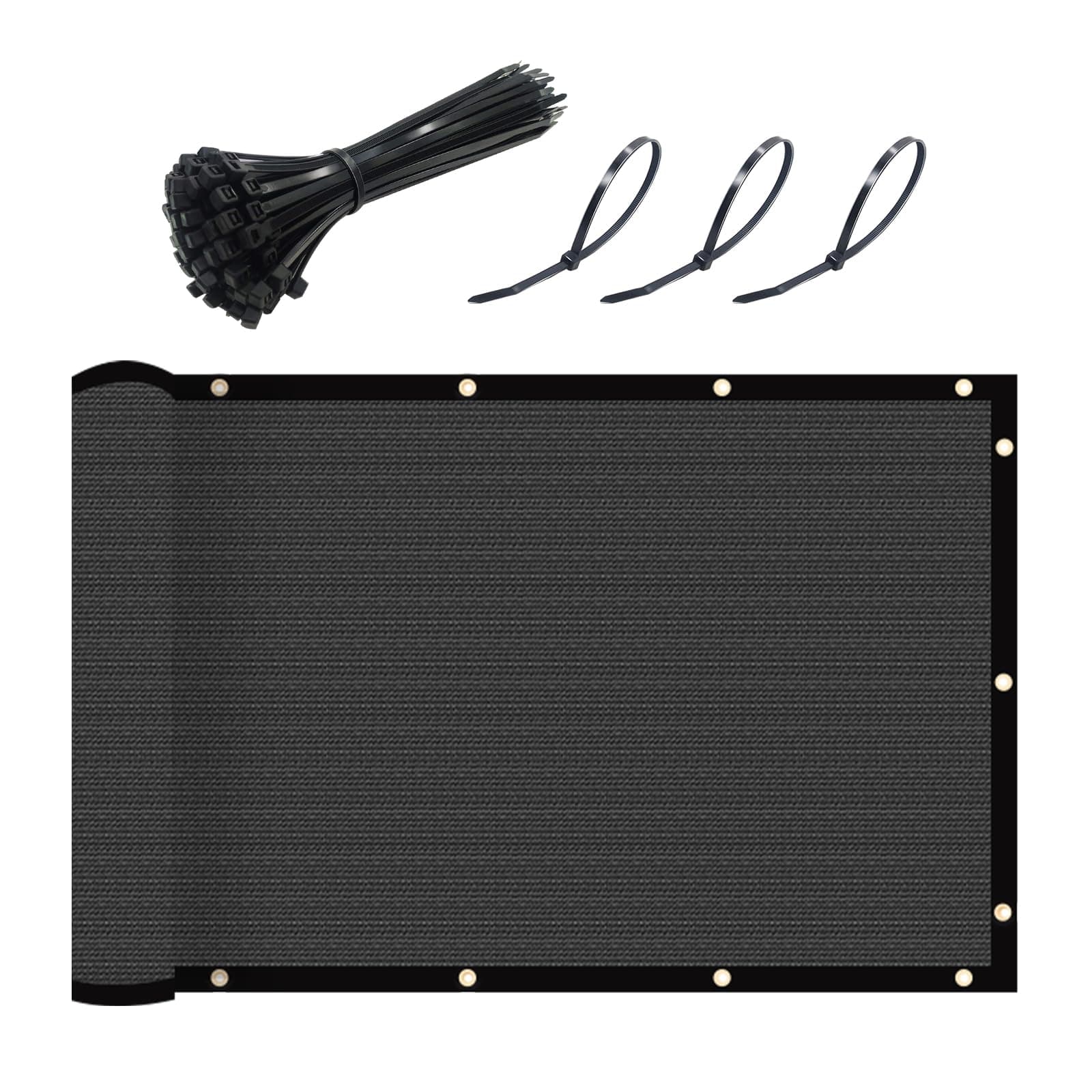 UPGRADE Privacy Fence Screen 3'X7' Dark Grey 90% Visibility Blockage 170 GSM Mesh Shade Cover Panels for Backyard,Balcony,Home Decoration with Zip Ties,Customized Avaliable