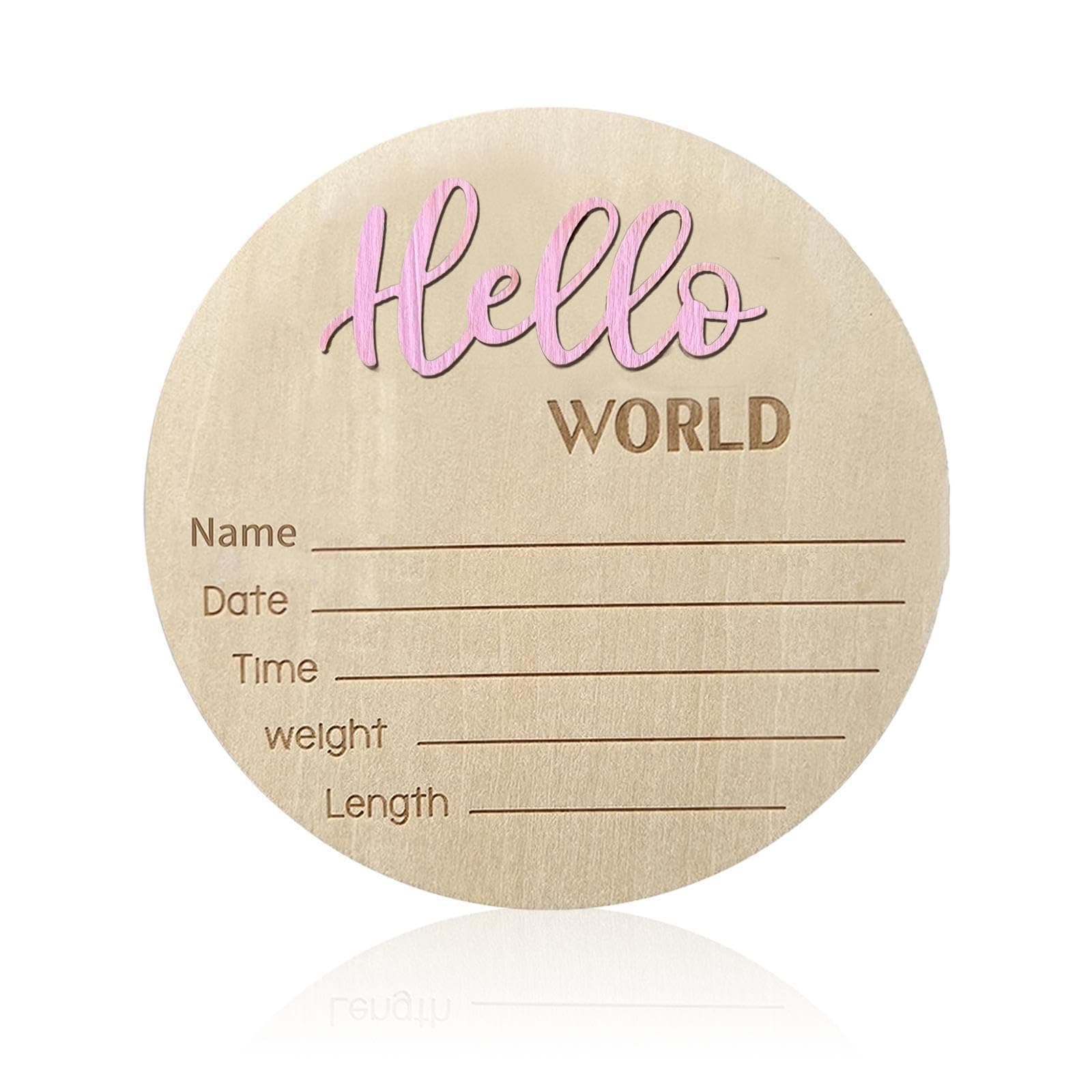 Newborn Signs, Birth Announcement Sign, Baby Shower Hospital Nursery for Newborn Boys and Girls (Light pink)