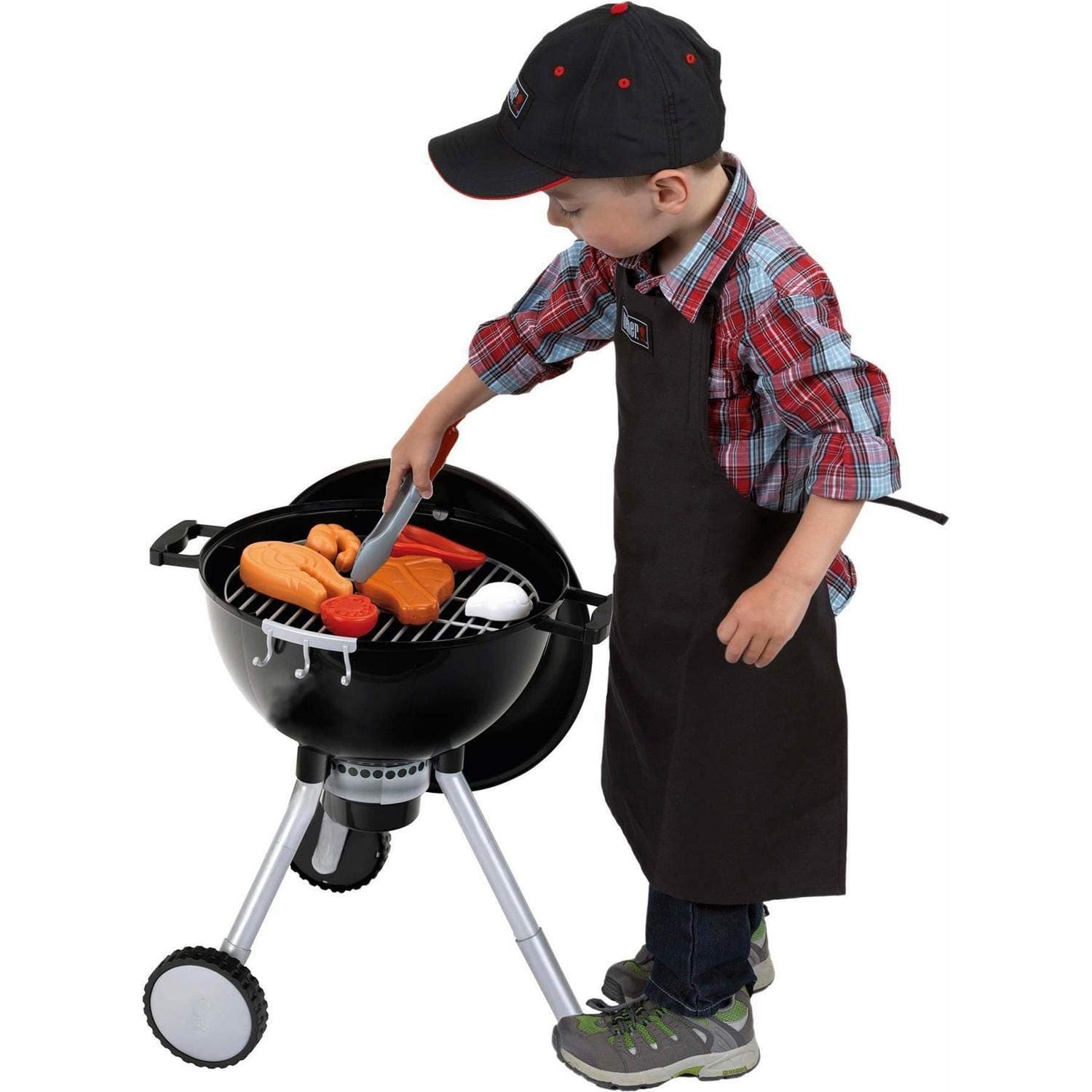 Theo Klein 9466 Weber One Touch Premium Kettle Barbecue, Children's Grill with Light, Sound and Numerous Accessories, Anti-UV, Toy for Children from 3 Years