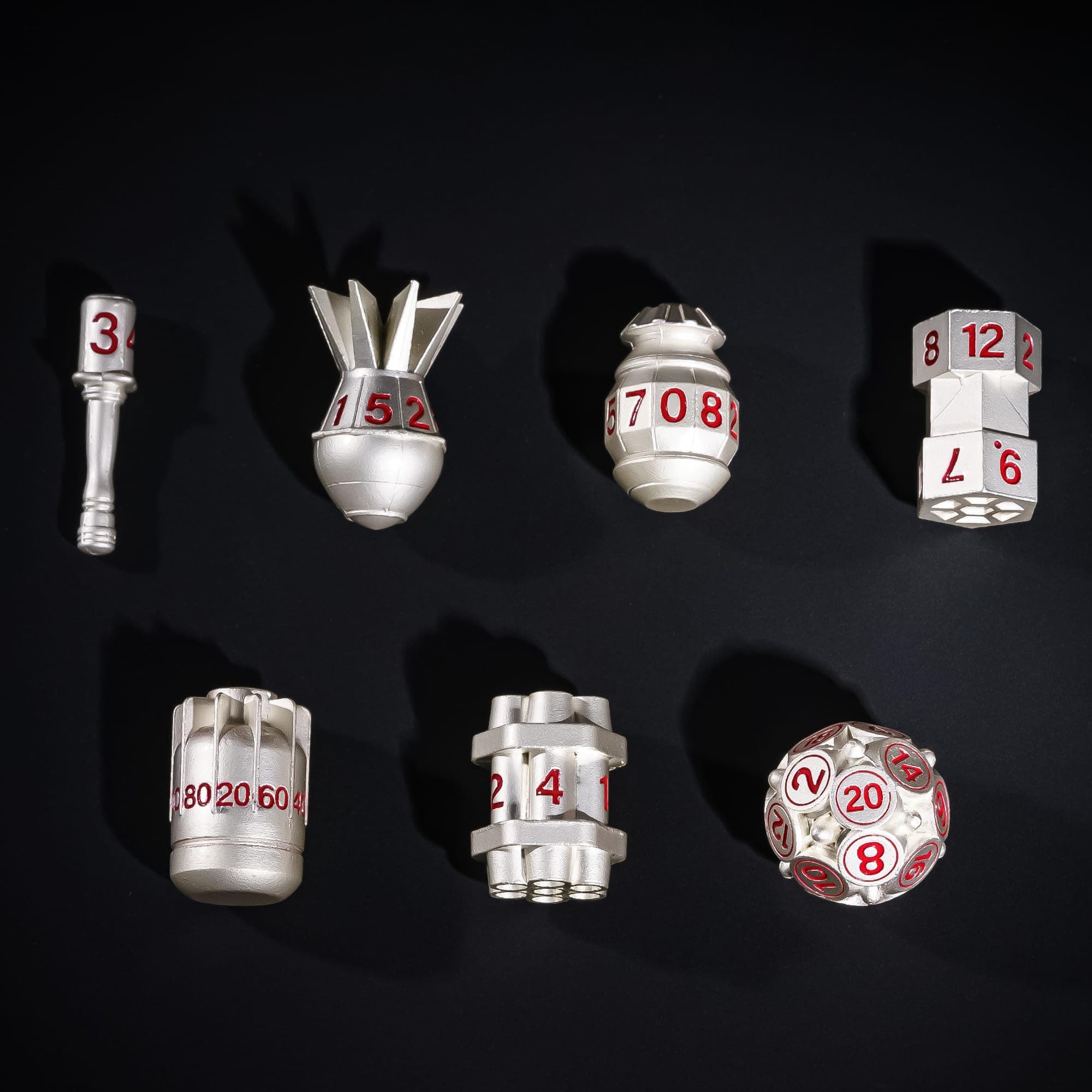 UDIXI RPG Metal Dice Set D&D, 7-Pieces Polyhedral Metal DND Dice Set Silver