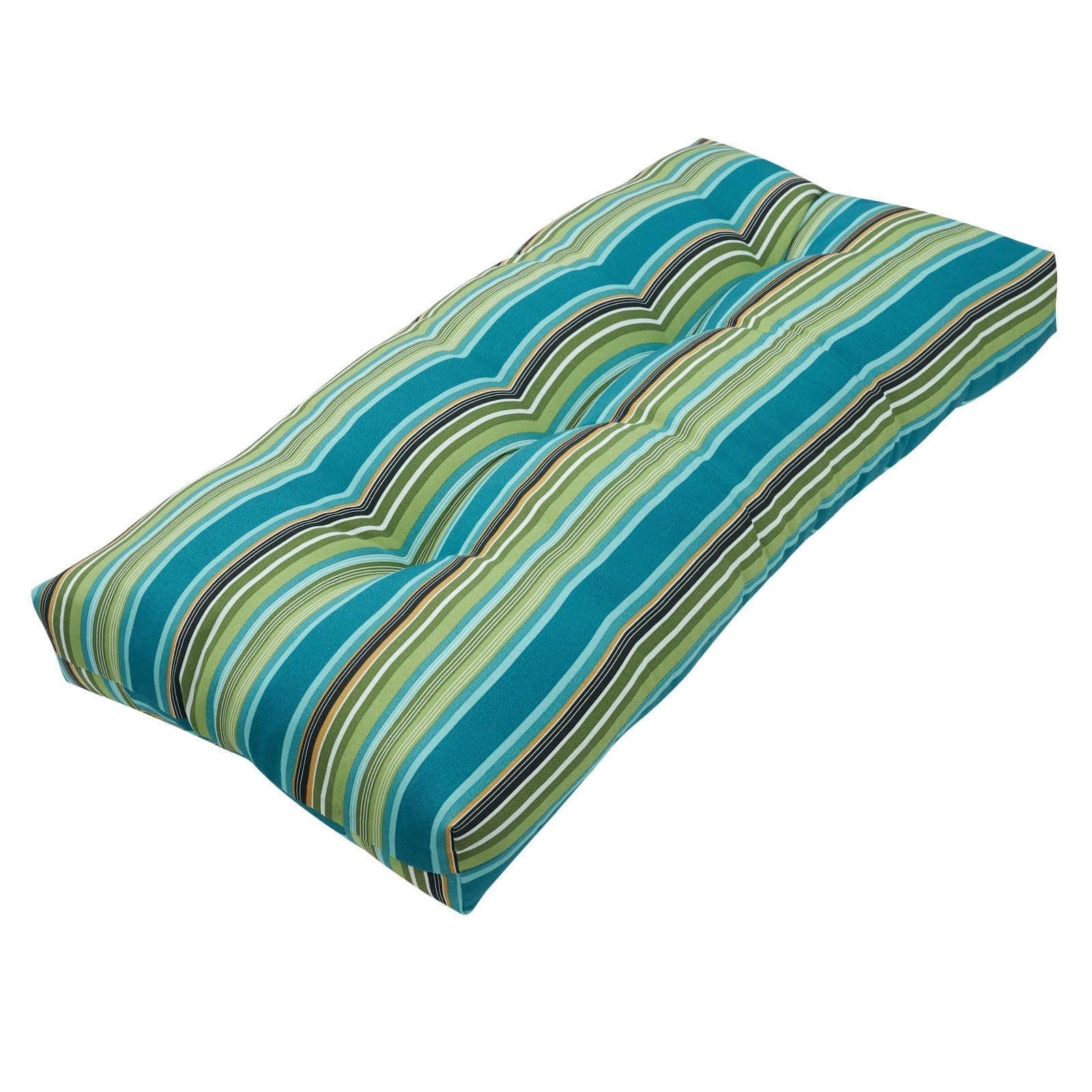 FUNHOME Outdoor Bench Cushion 45x18Inch, Long Seat Pads-Green Stripe