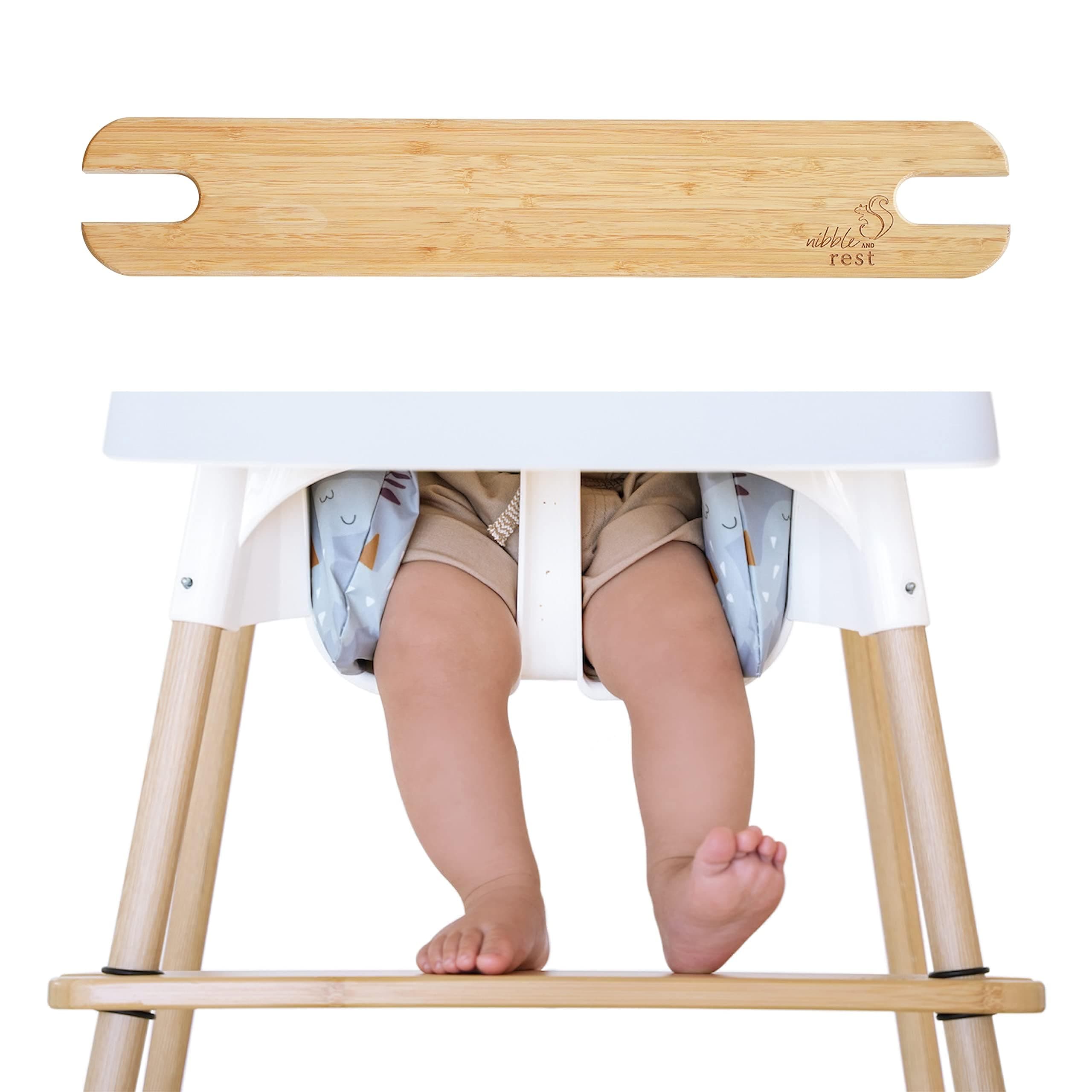 Nibble and Rest Woodsi Footsi Highchair Footrest for IKEA Antilop, Bamboo Wooden Footrest, Height Adjustable, High Chair Accessories,Suitable Footstool with Rounded Corners