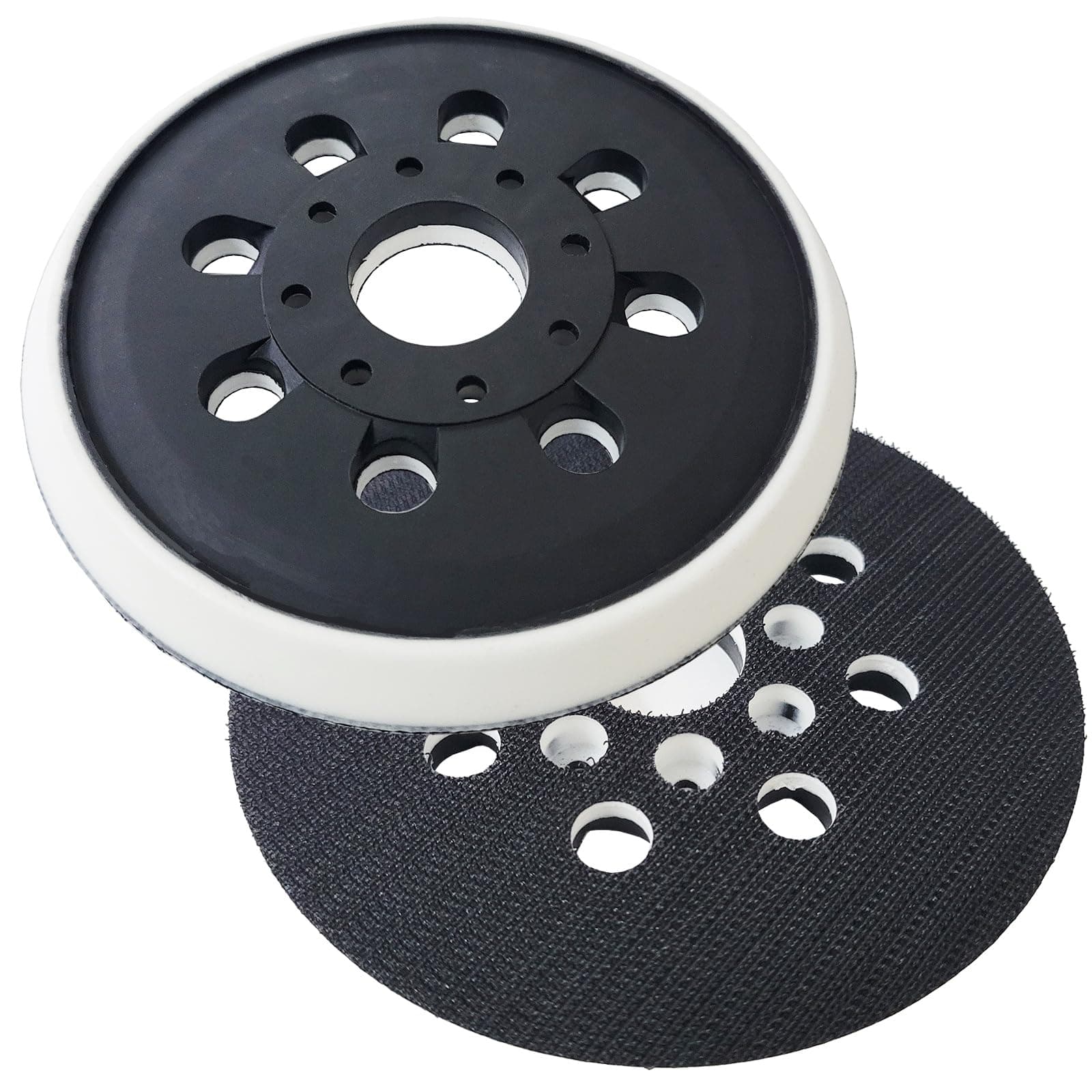 Pair of 5" Hook Loop Sanding Backing Pad Replacement Part Compatible with Bosc PEX220 PEX220A Skil 7402 7490 2609000750 Set