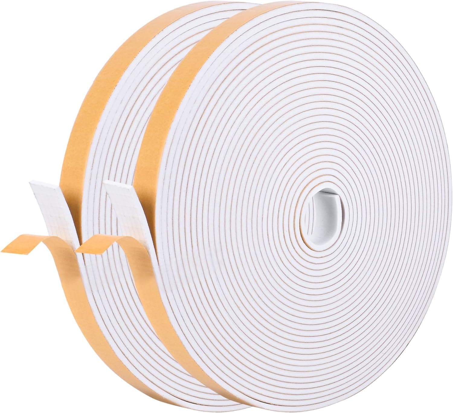 Self Adhesive Foam Tape Weatherstrip 1/2in x 1/4in x 42Ft High Density Foam Insulation Strips Seal Weather Stripping with Strong Adhesive for Door and Window Sound Isolation Soundproofing