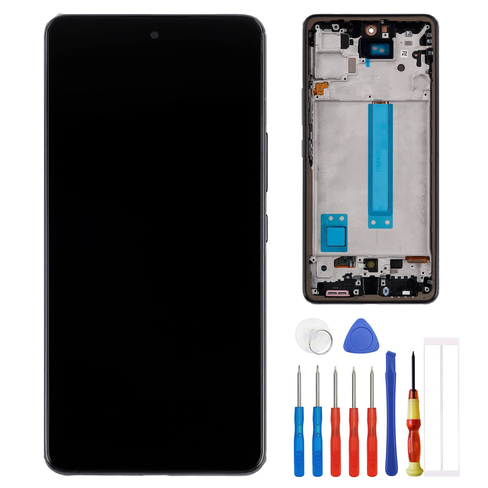 E-yiiviil TFT Digital Display Compatible with Samsung Galaxy A53 5G SM-A536B SM-A536U 6.5" LCD Display Touch Screen Assembly with Tools Schwarz（with Frame） No Fingerprint Unlock Support