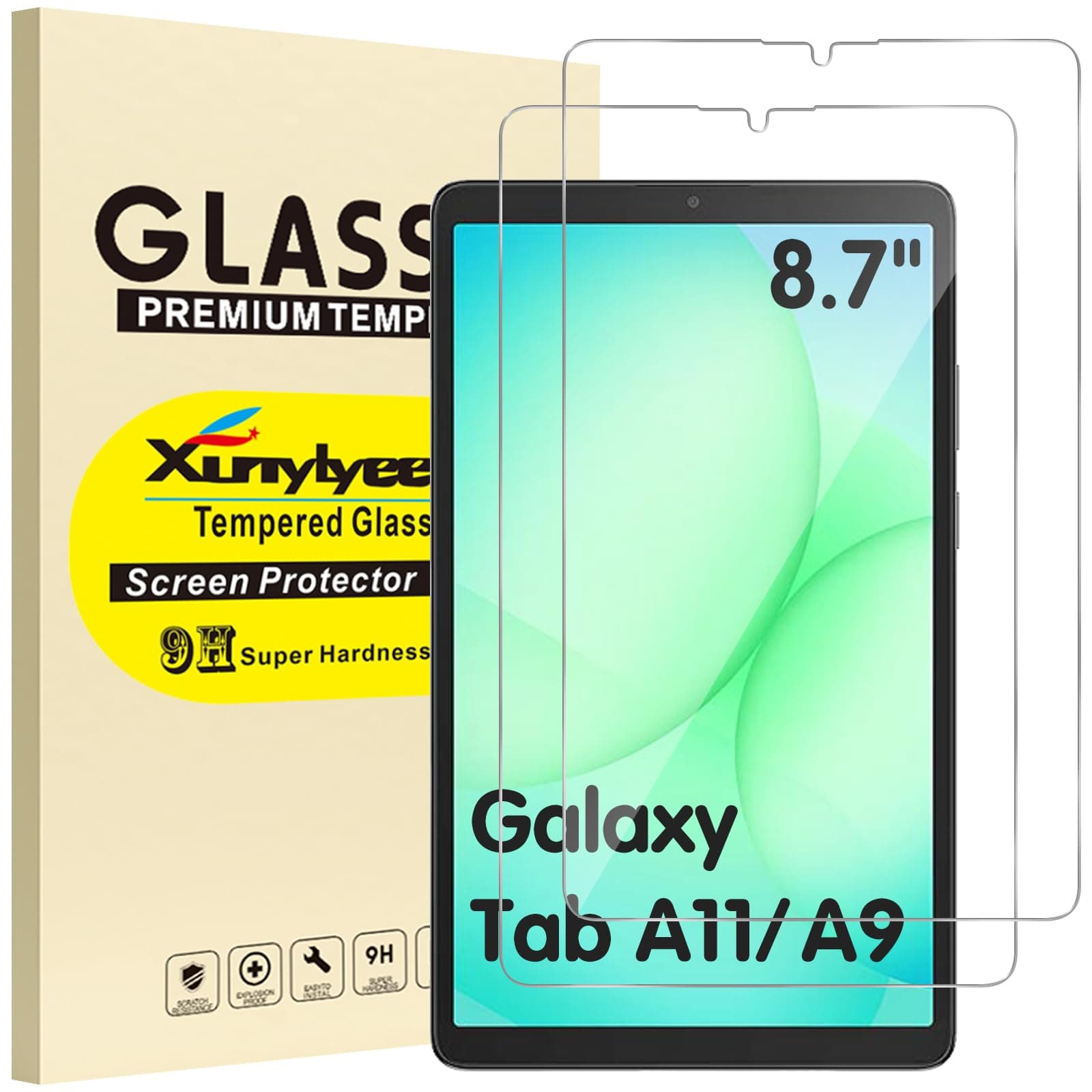 XunyLyee 2-Pack Screen Protector for Samsung Galaxy Tab A11/ A9 8.7 inch