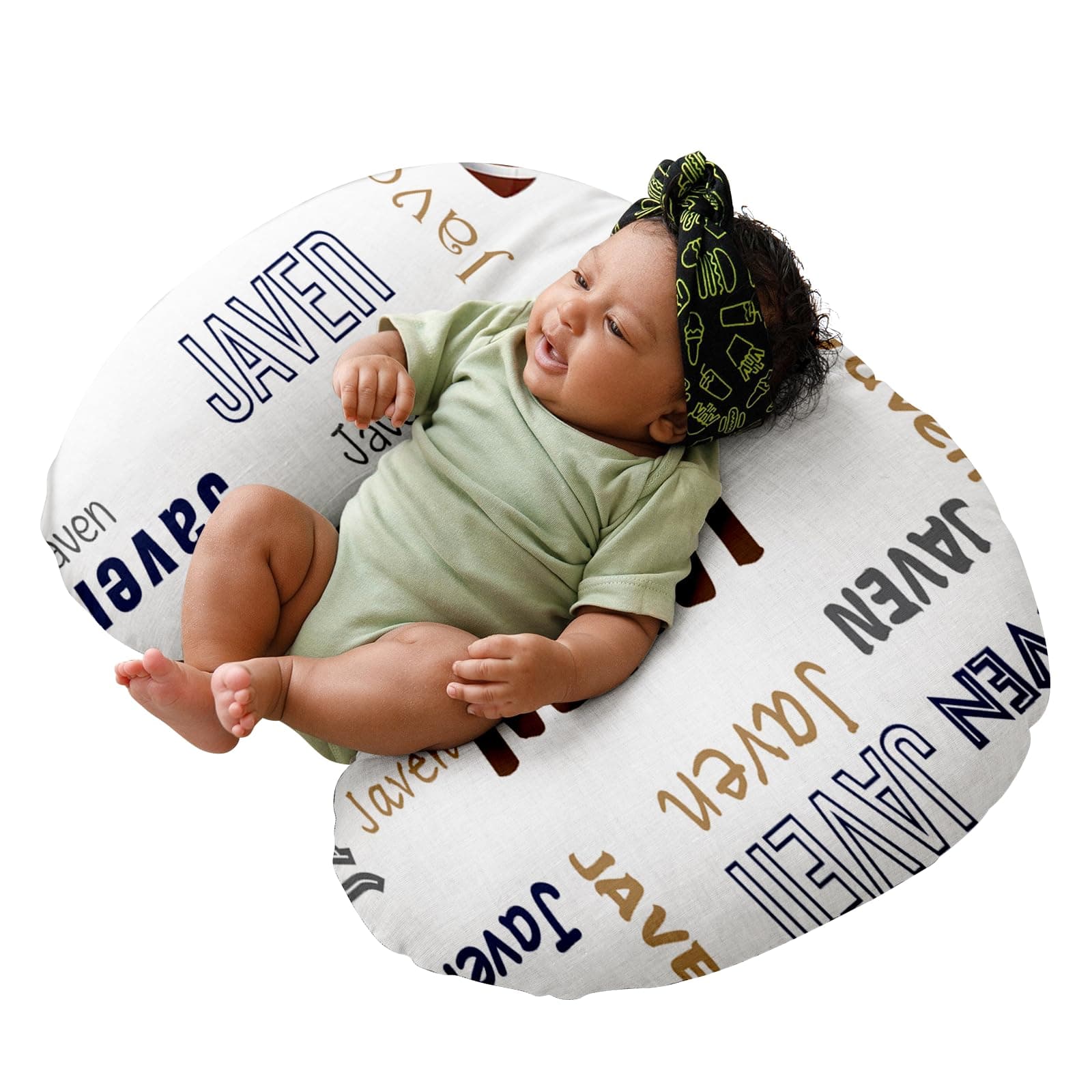 Dyoart Baby Nursing Pillow Cover, Custom Breastfeeding Bottle Pillow Slipcover, Personalized Gift for Infant Boys Girls, Ultra Soft Comfortable,Football Pattern(one Size)