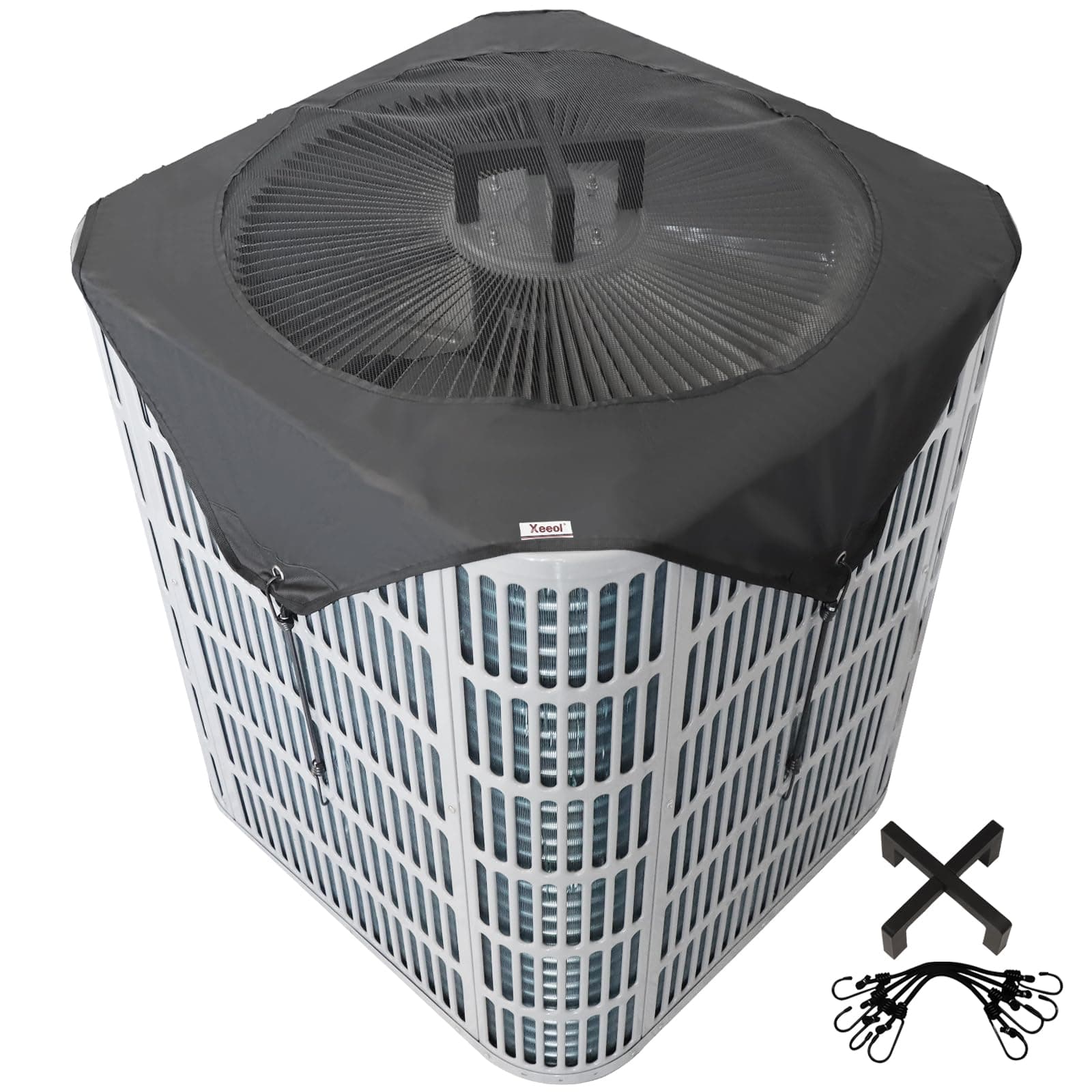 Xeeol Central Air Conditioner Cover for Outside Winter, 36x36in Universal Air Conditioning Cover, Mesh and Oxford AC Covers for Outdoor Units with AC Stand