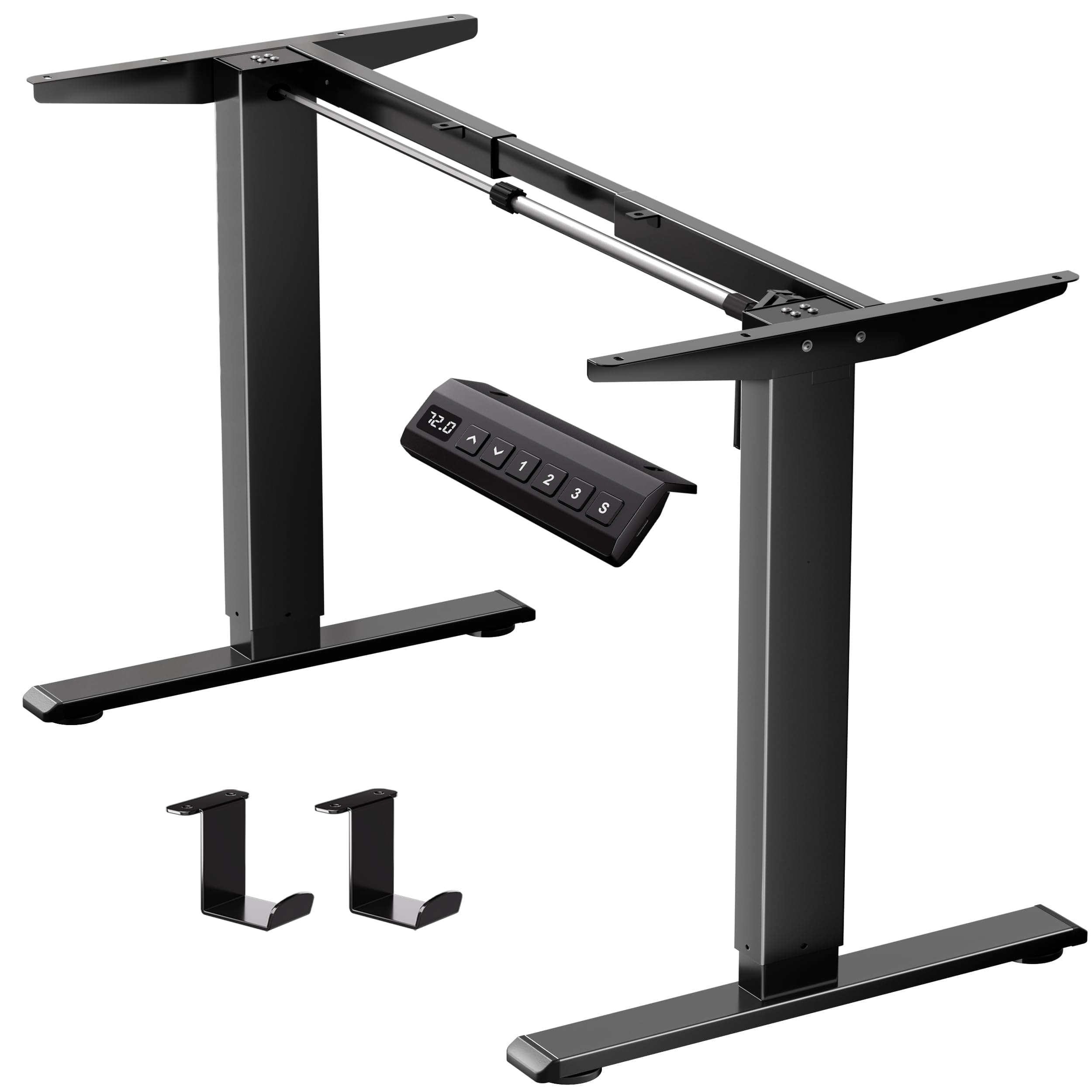 GallopFun Electric Standing Desk Frame, Height Adjustable Standing Desk Legs, Thickened Desk Base Computer Workstation Frame for Home Office (Black)