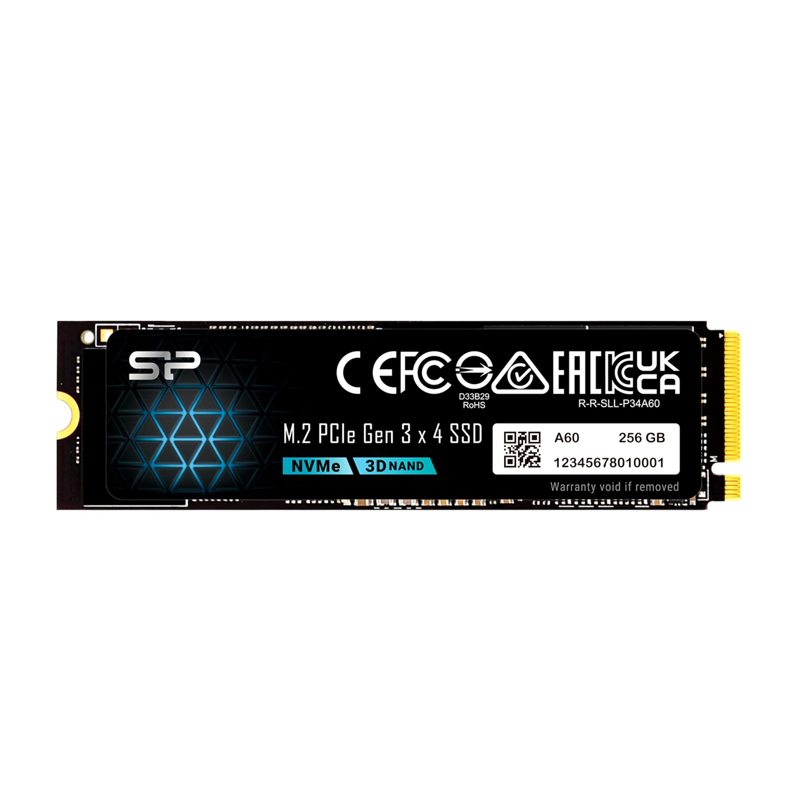 Silicon Power 256GB NVMe M.2 PCIe Gen3x4 2280 R/W up to 2,200/1,600MB/s SSD (SP256GBP34A60M28)