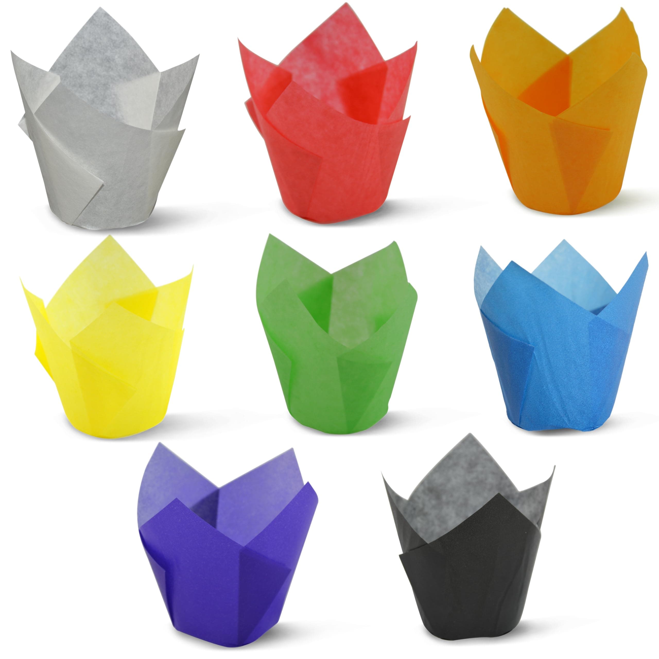 200pcs Rainbow Tulip Baking Cups, Tulip Liners, Muffin Liners, Parchment Paper Cupcake Liners, Cupcake Wrapper for Party, Wedding, Birthday, Easter