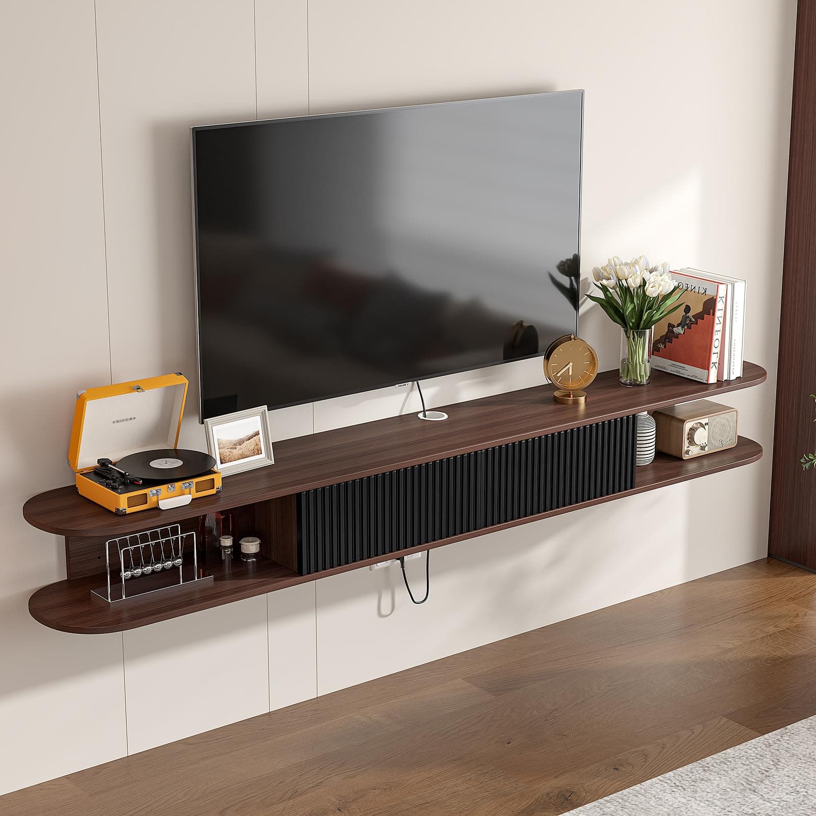 FloatiCasa Floating TV Stand, Floating Shelf for Under TV 78IN