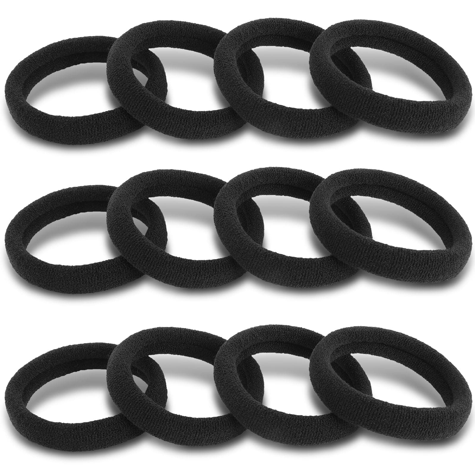 120PCS Black Hair Ties for Women Girls, Elastic Hair Bands Ponytail Holders
