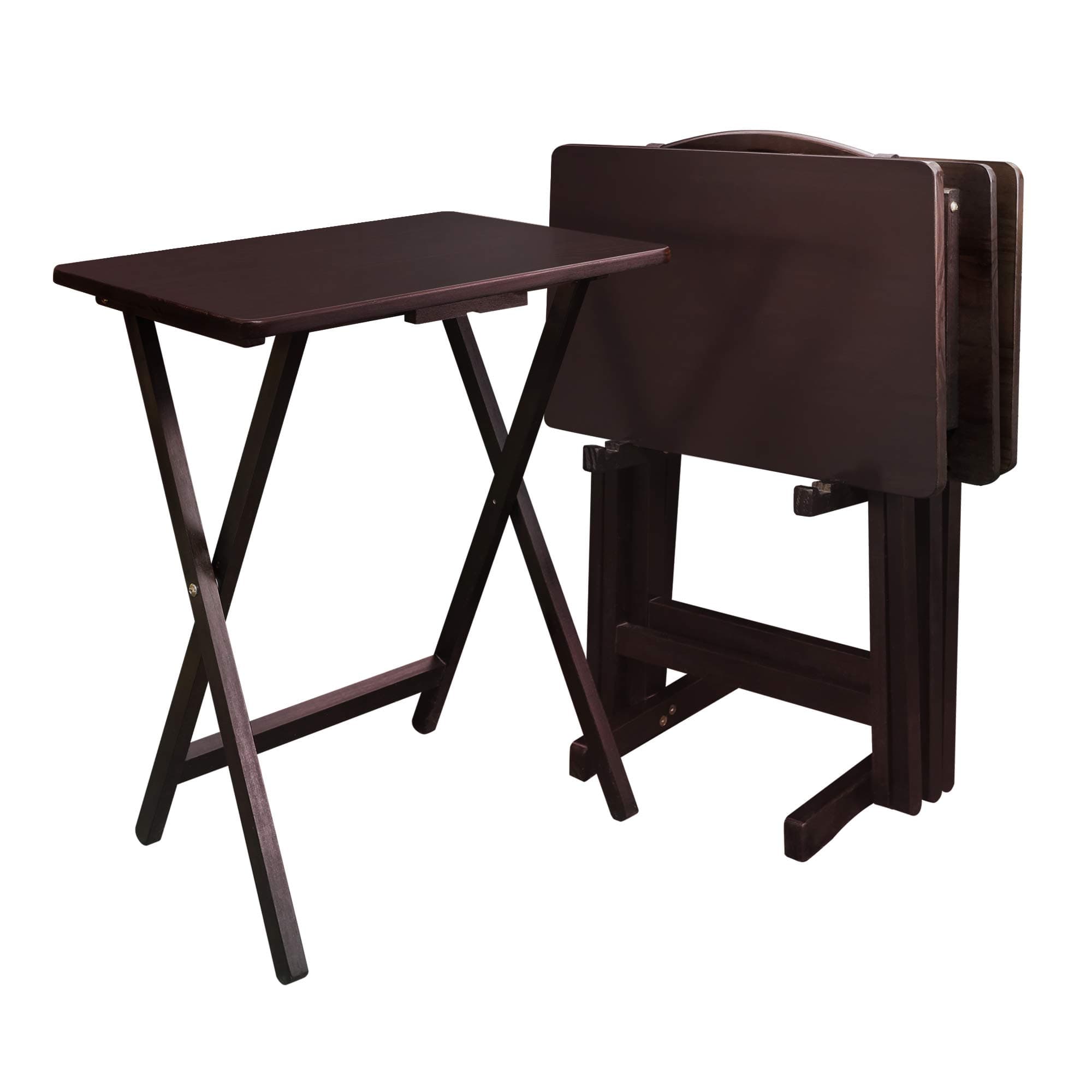Casual Home 660-44 5 Piece Tray Table Set, Espresso