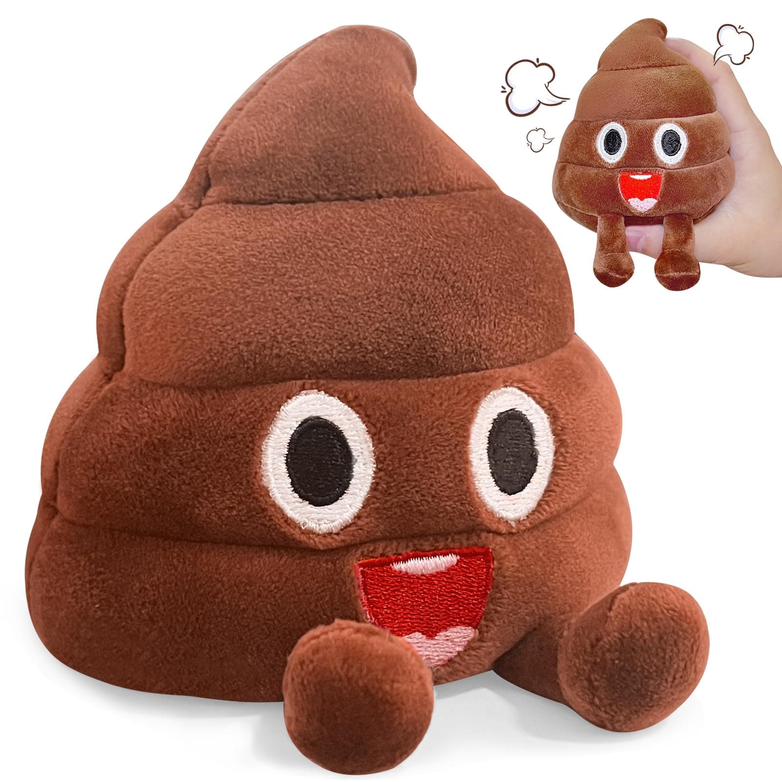 WYZOID Funny Farting Poop Plush Toy – 30 Hilarious Fart Sounds, Soft & Durable, Perfect Gag Gift for Kids, Pets, and Pranks – Ready to Use for Endless Fun and Laughter!