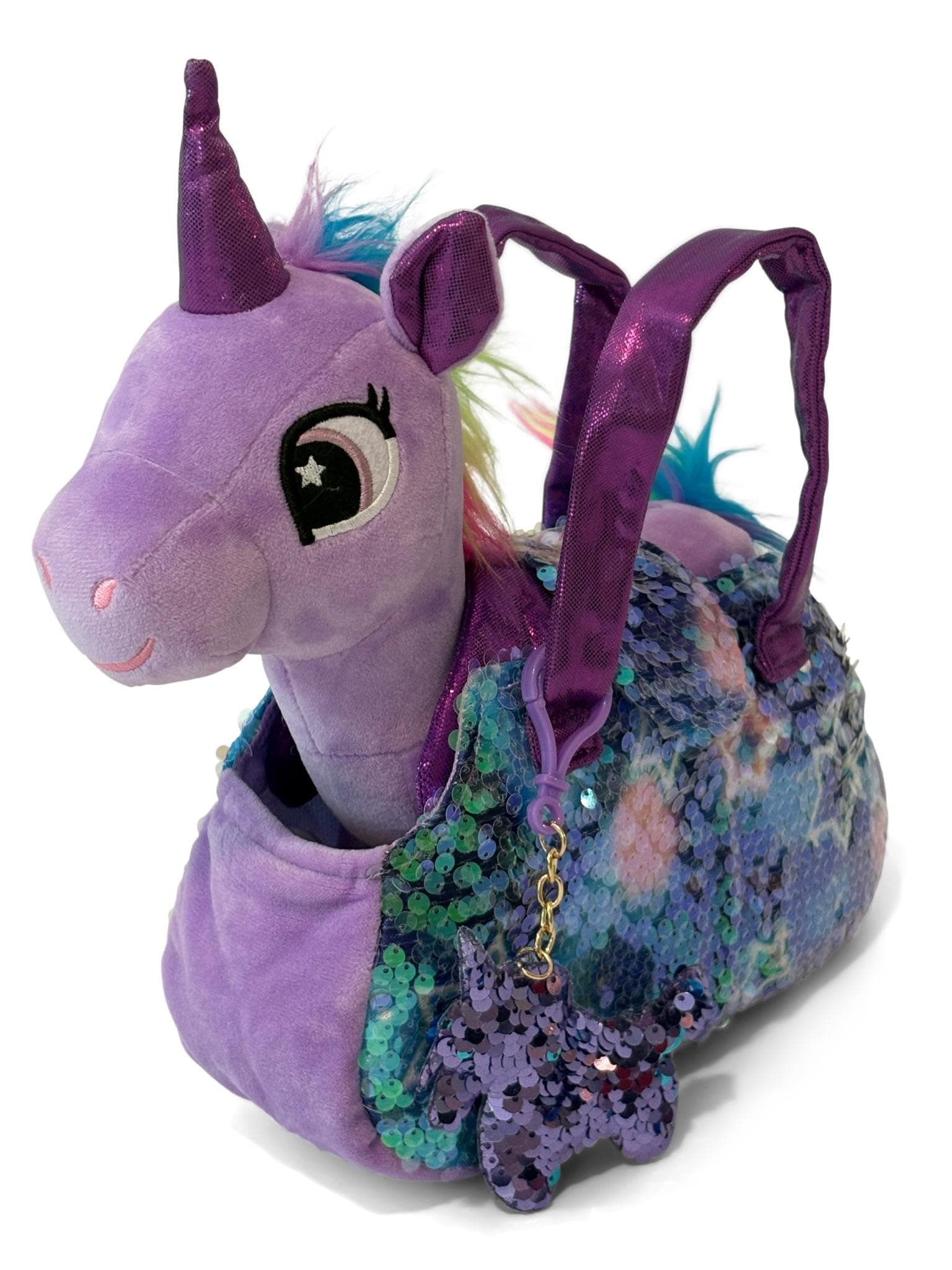 Little Jupiter Plush Pet Set w/Purse - Unicorn Stuffed Animals for Girls - Unicorn Plush - Stuffed Unicorns - Gift for Age 4-7 yrs (Light Purple)