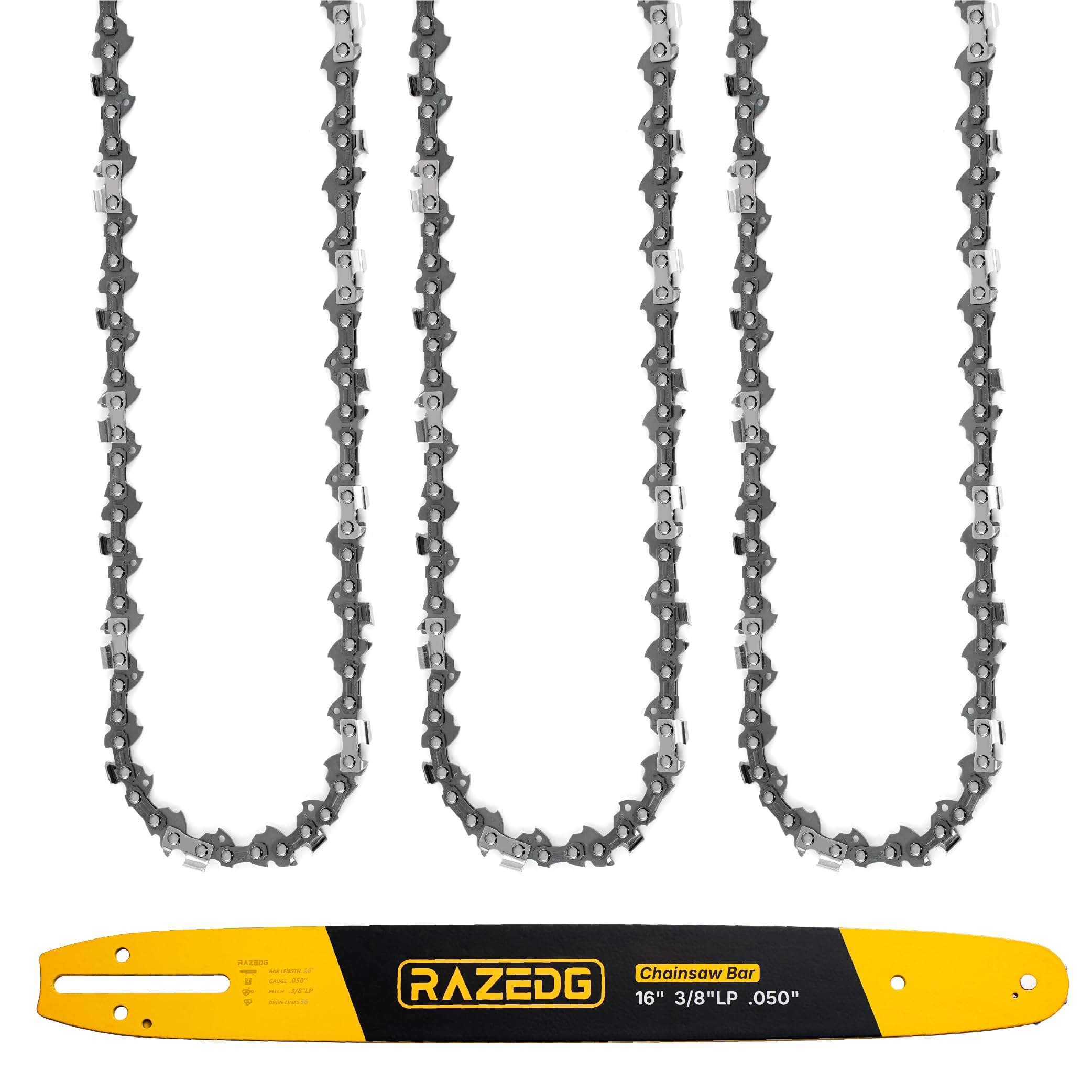 RazEdg 16" Chainsaw Bar and Chain Combo, 3/8" LP .050" 56 DL