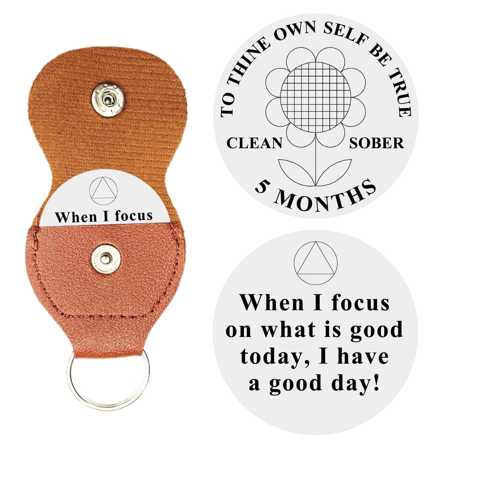 5 Month Sobriety Coin, 150 Days Sobriety Chips Sunflower AA Medallion Chips - Recovery Coin Sober Token for AA/NA Recovery Sober Gifts