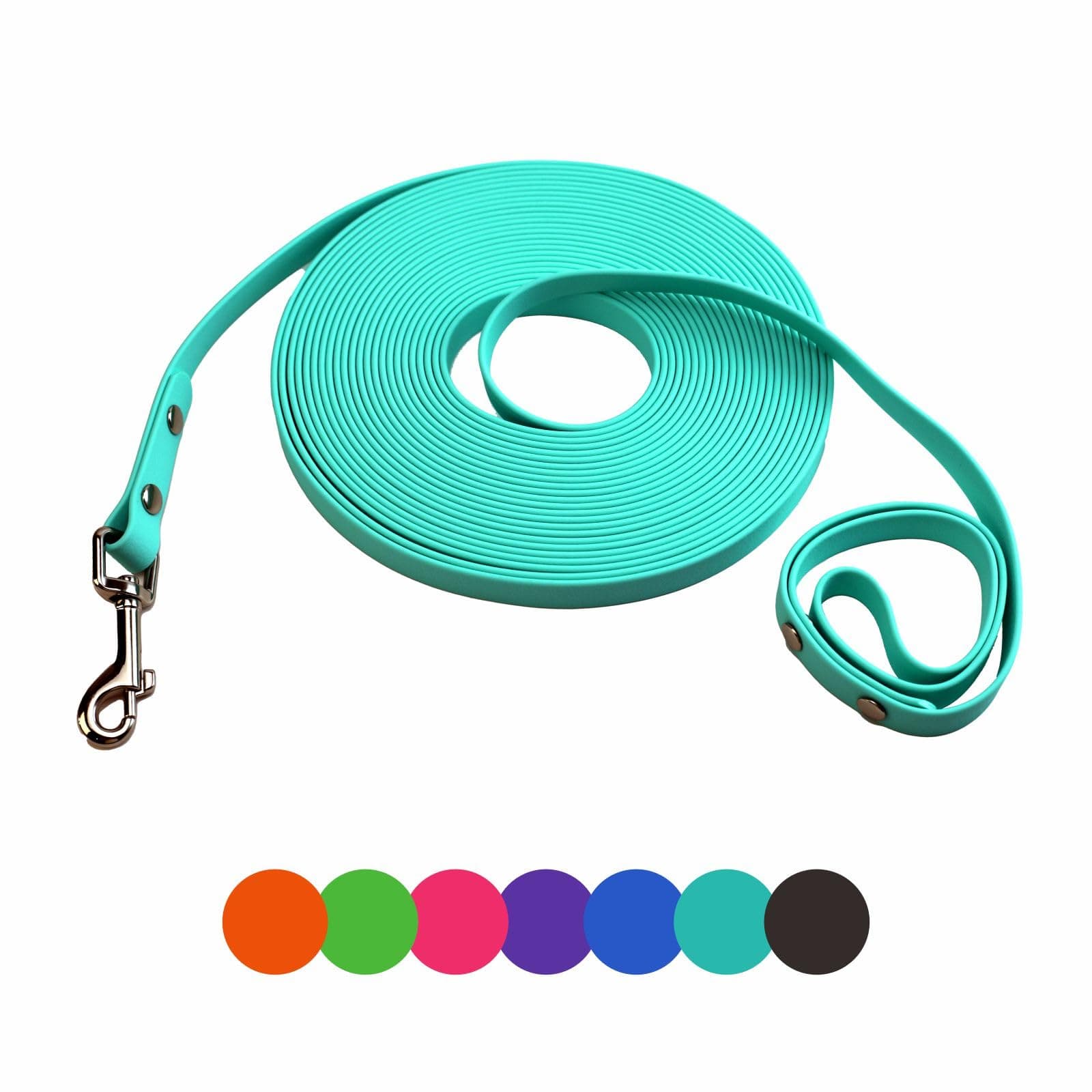 Waterproof Biothane Long Dog Leash, Heavy Duty Dog Training Leash 6ft 10ft 15ft 30ft 50ft, Easy to Clean Long Line for Small, Medium Large Dogs,Outdoor Recall (Mint Green, 6FT)