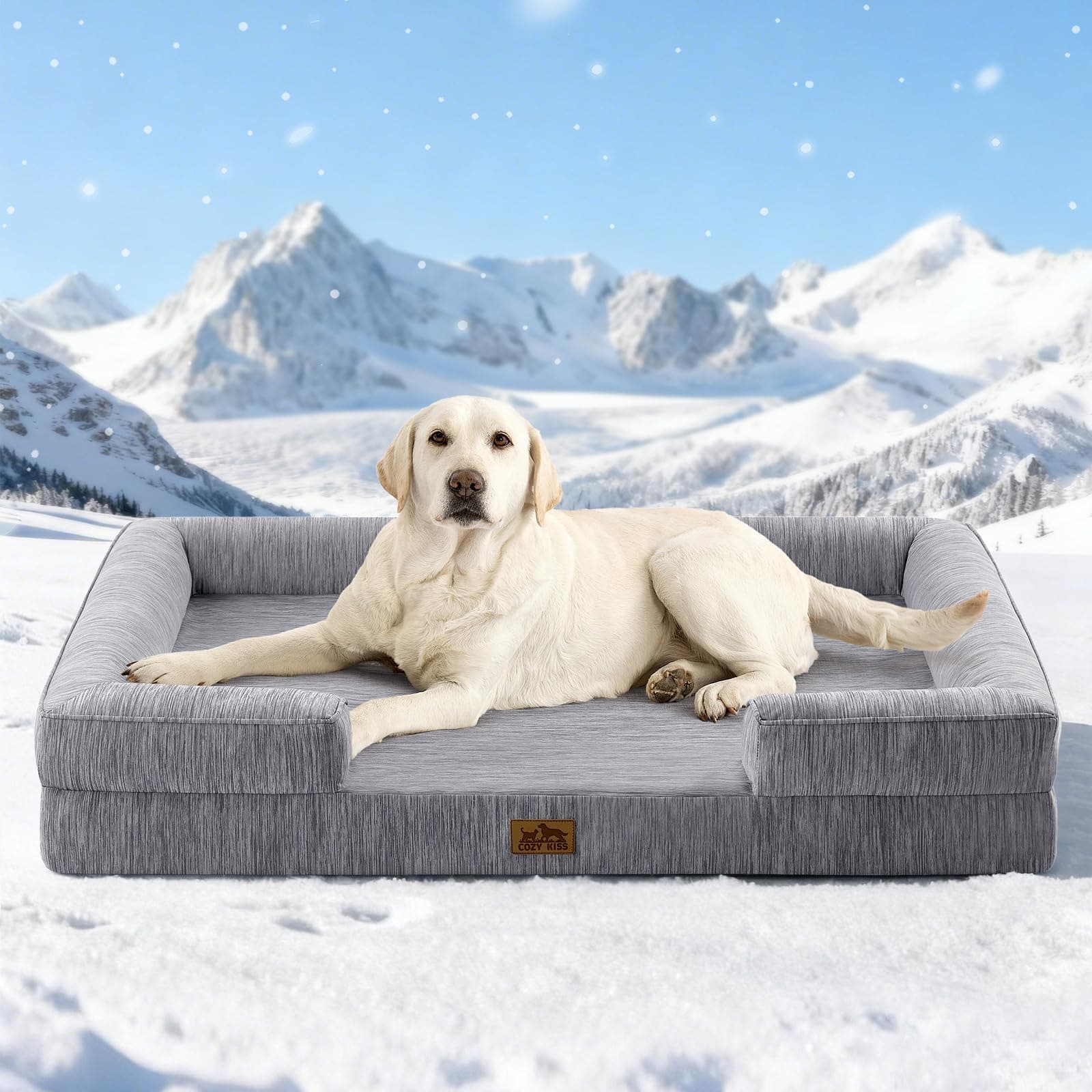 COZY KISS Orthopedic Dog Cooling Bed for Extra Large Dogs, XL Pet Sofa