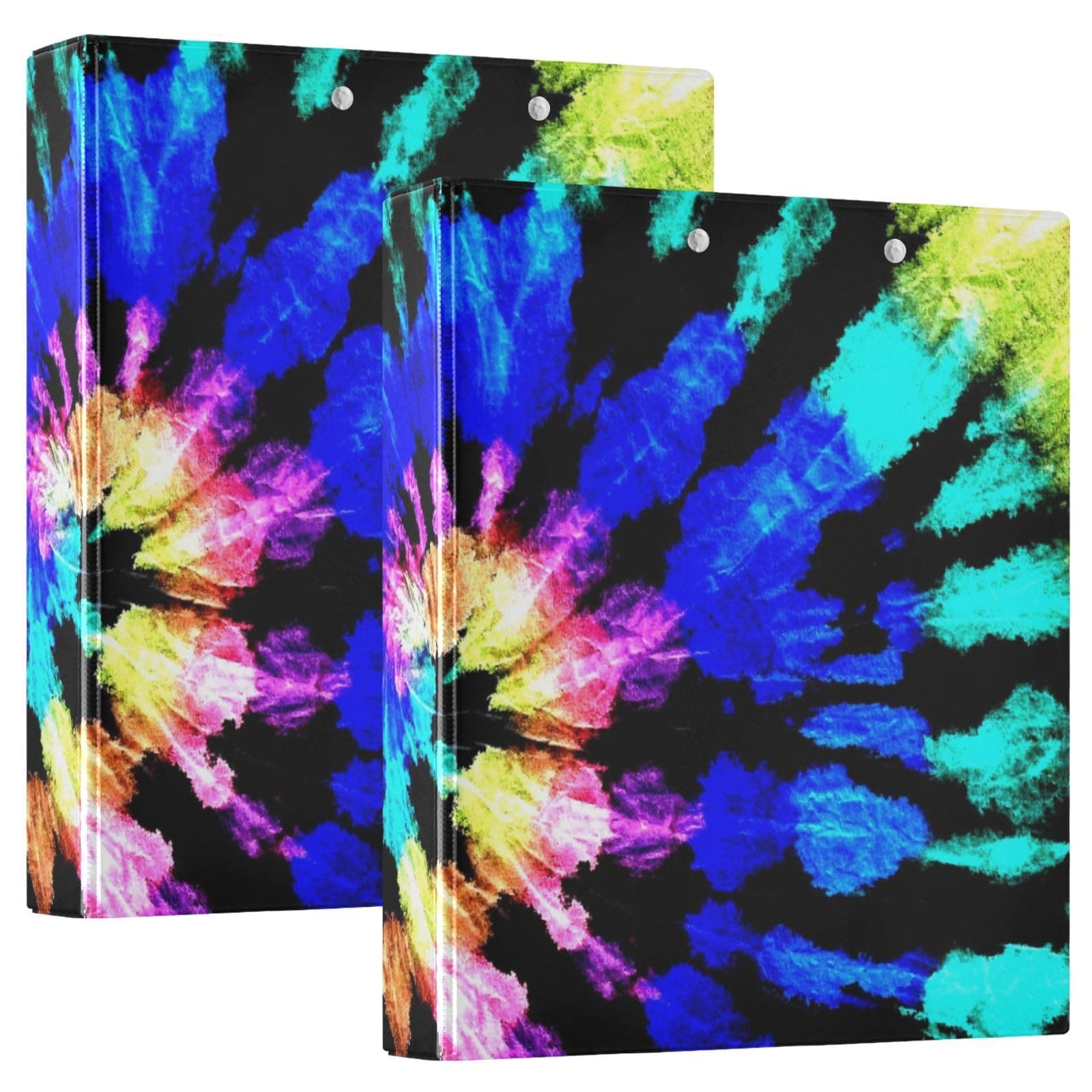 Yasala D Ring Binder Tie Dye Watercolor 1-1/2 Inch Ring Office Binder for Letter Size Paper