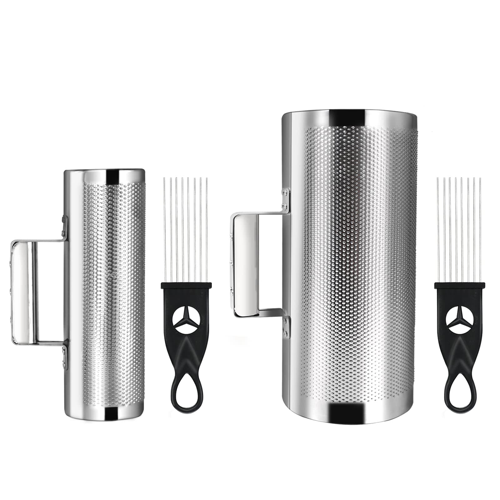 Soulmate Guiro Instrument with Scraper Stainless Steel Musical Instruments Guiro Set 3"8" & 6"12" Latin Percussion Instrument Musical Training Tool