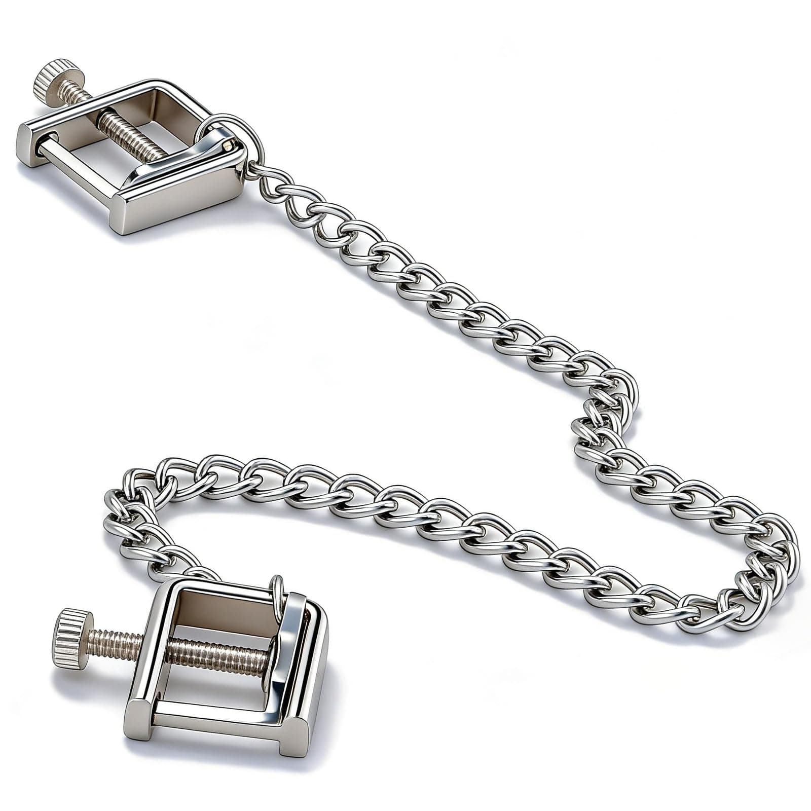 Clit Clamp Nipple Clamos Stainless Steel Nipple Clamps with Chain BDSM Toys Pussy Clamps Bondage Gear & Accessories Non-Piercing Labia Clitoris Clips Kinky Sex Toy for Women Couples Bedroom Fun