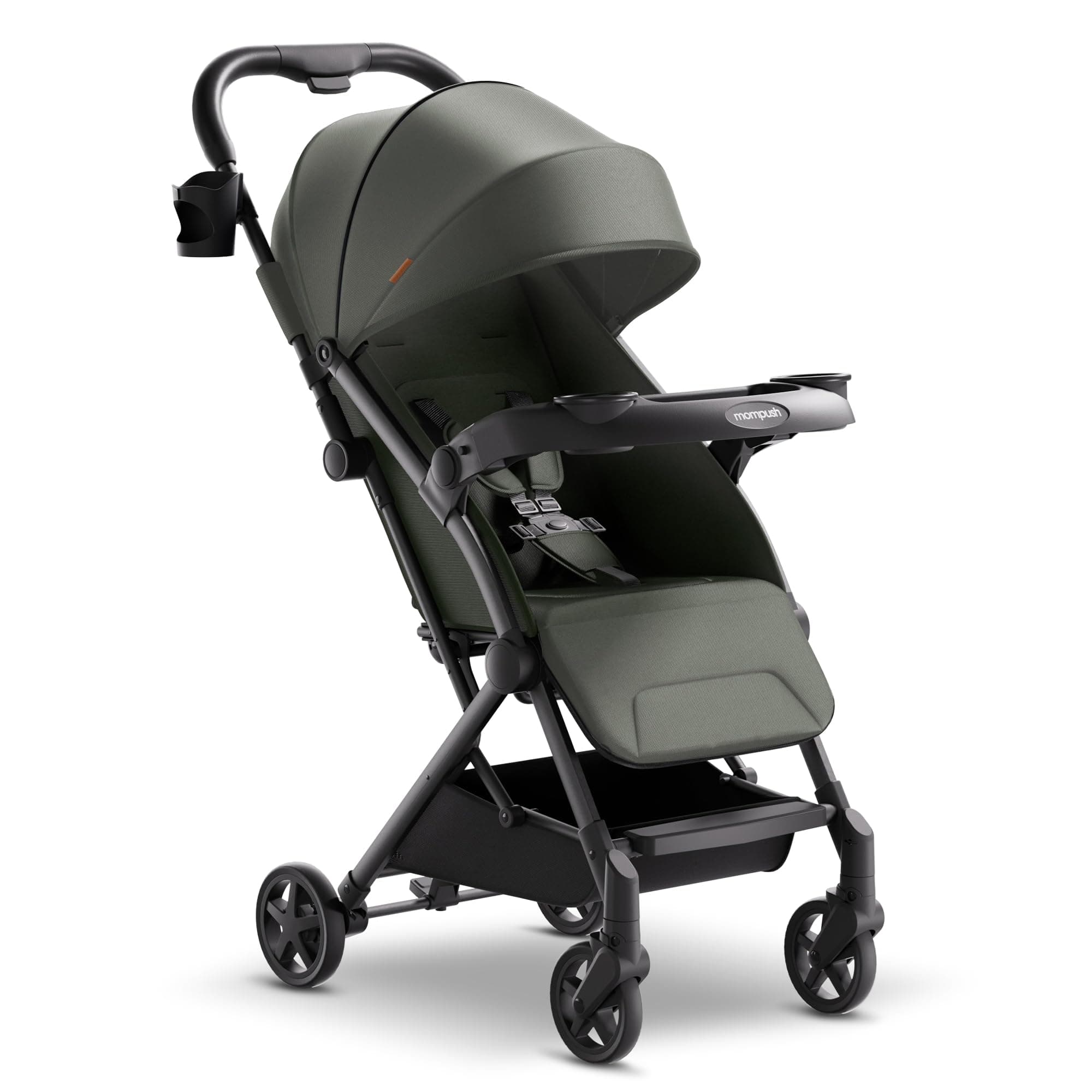Mompush Lithe V2 Lightweight Travel Stroller Snack Tray Included, Forest