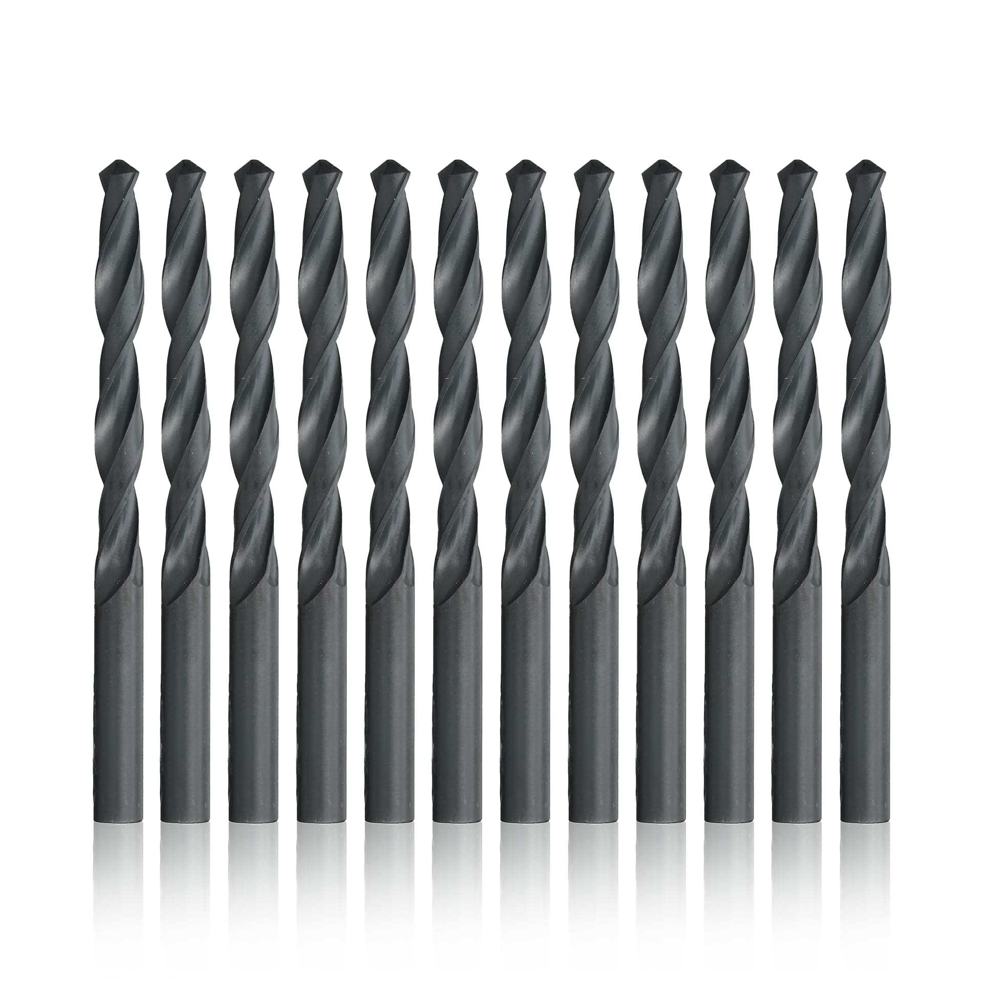 Drill America DWDMM Series Qualtech High-Speed Steel Jobber Length Drill Bit, Black Oxide Finish, Round Shank, Spiral Flute, 118 Degrees Conventional Point, 2.4mm Size (Pack of 12)