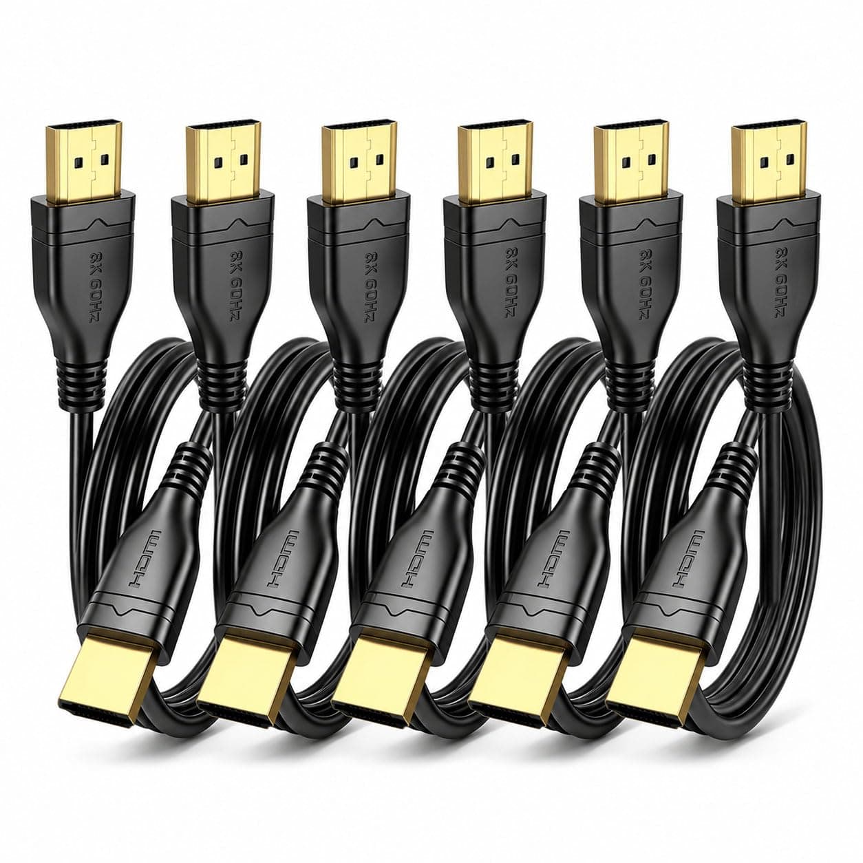 UKYEE 4k HDMI Cables 3ft 6 ft for Monitor Computer (1, Red, 10ft)