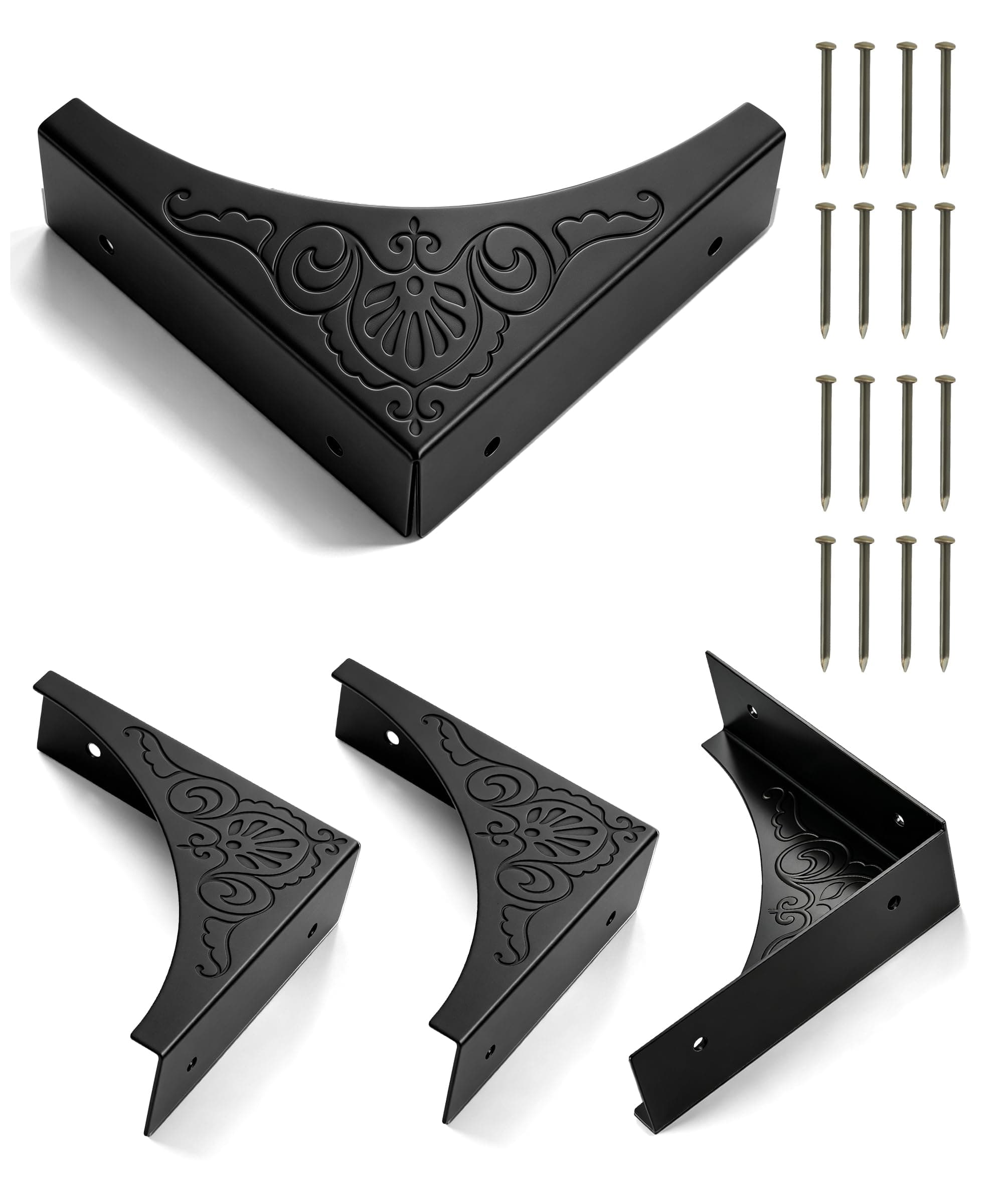 4 Pcs Metal Corner Protectors for Furniture, Vintage Table Edge Protectors