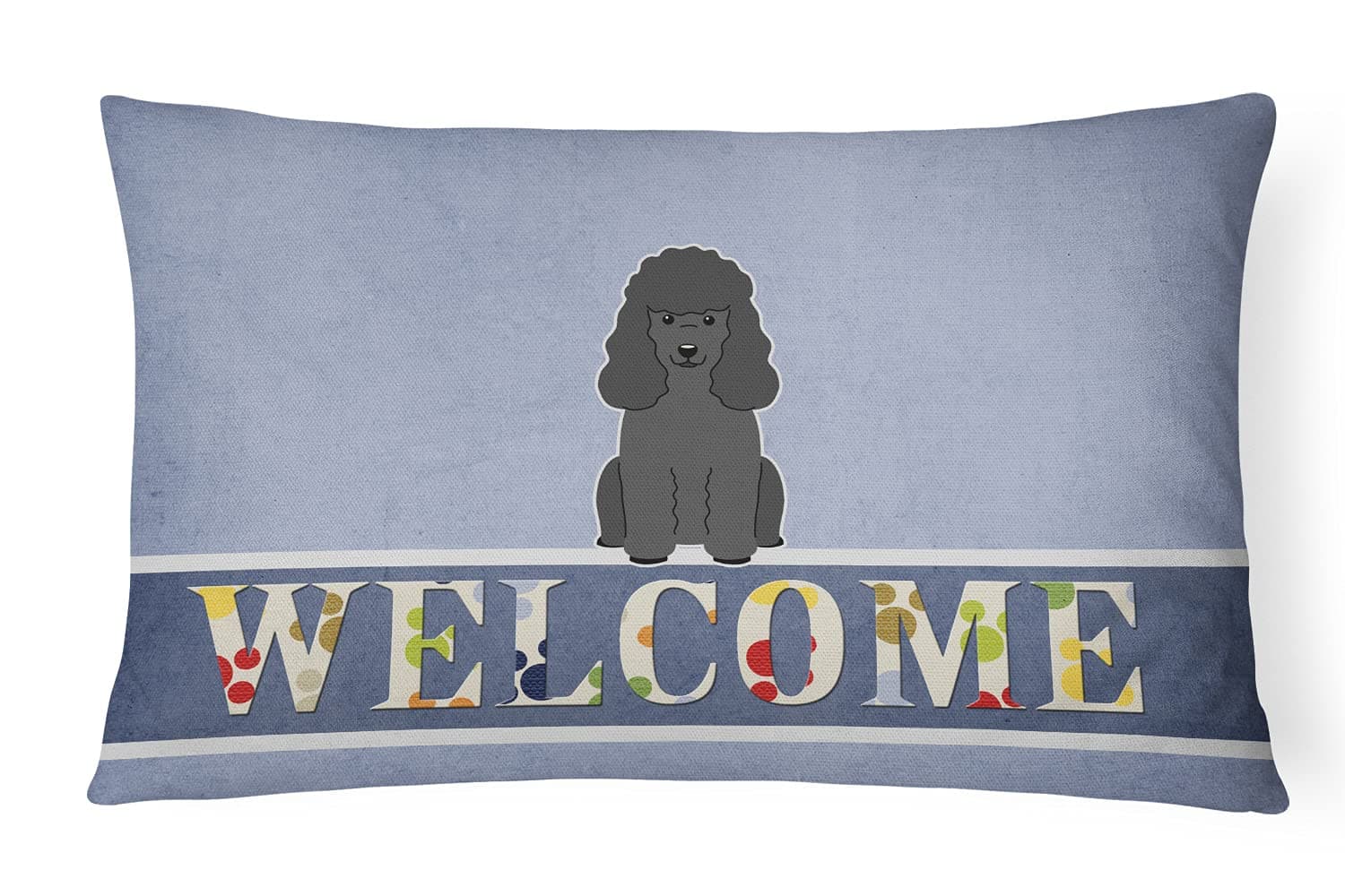 Caroline's Treasures Poodle Black Welcome Canvas Fabric Decorative Pillow, 12 x 16, Multicolor