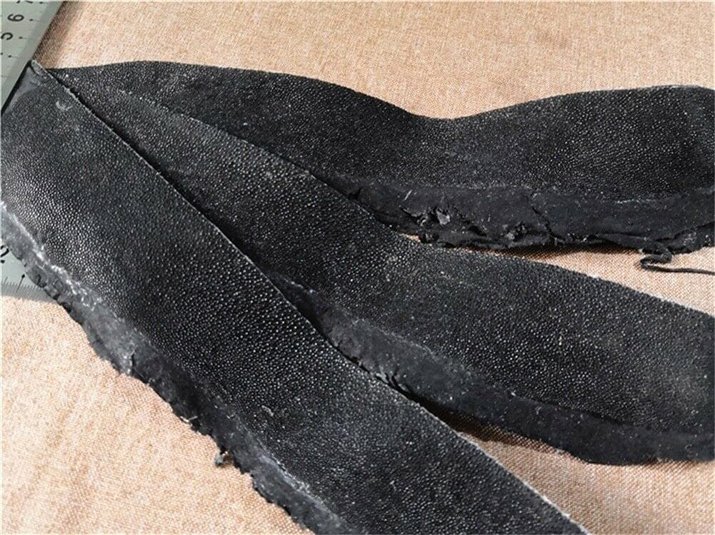 ZSCYD-yingda1992 2PCS Stingray Leather Skin Hide Pelt Strap Strip Black