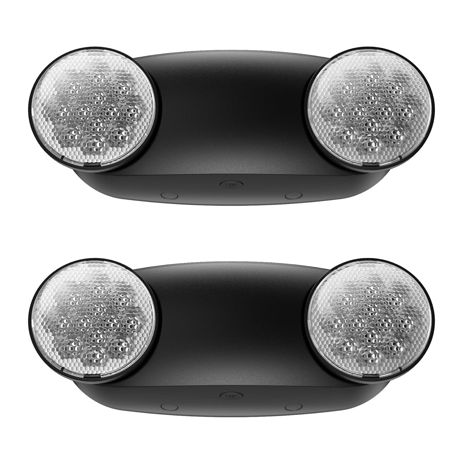 EXITLUX 2 Pack Led Black Emergency Lights with Battery Backup - Adjustable Bug Eye UL 924 Certified Exit Signs - 120-277VAC Commercial Emergency Lights Fixtures/Indoor
