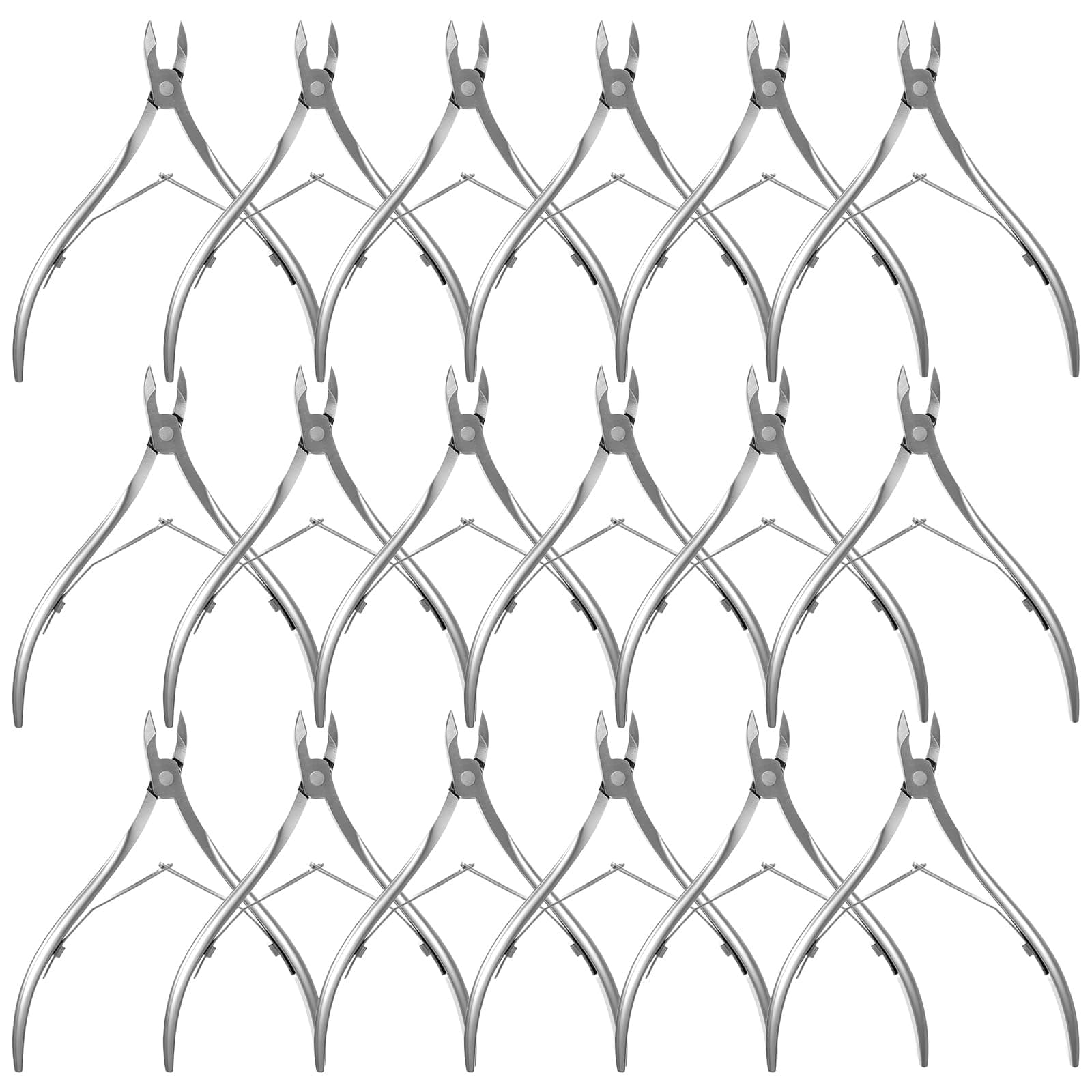 Ptwola 18 Pack Professional Cuticle Trimmer Nippers Stainless Steel Nail Cuticle Cutter Sharp Pointed Blade Dead Skin Remover Clipper Scissor Pedicure Manicure Tool for Fingernails Toenails Care(18)