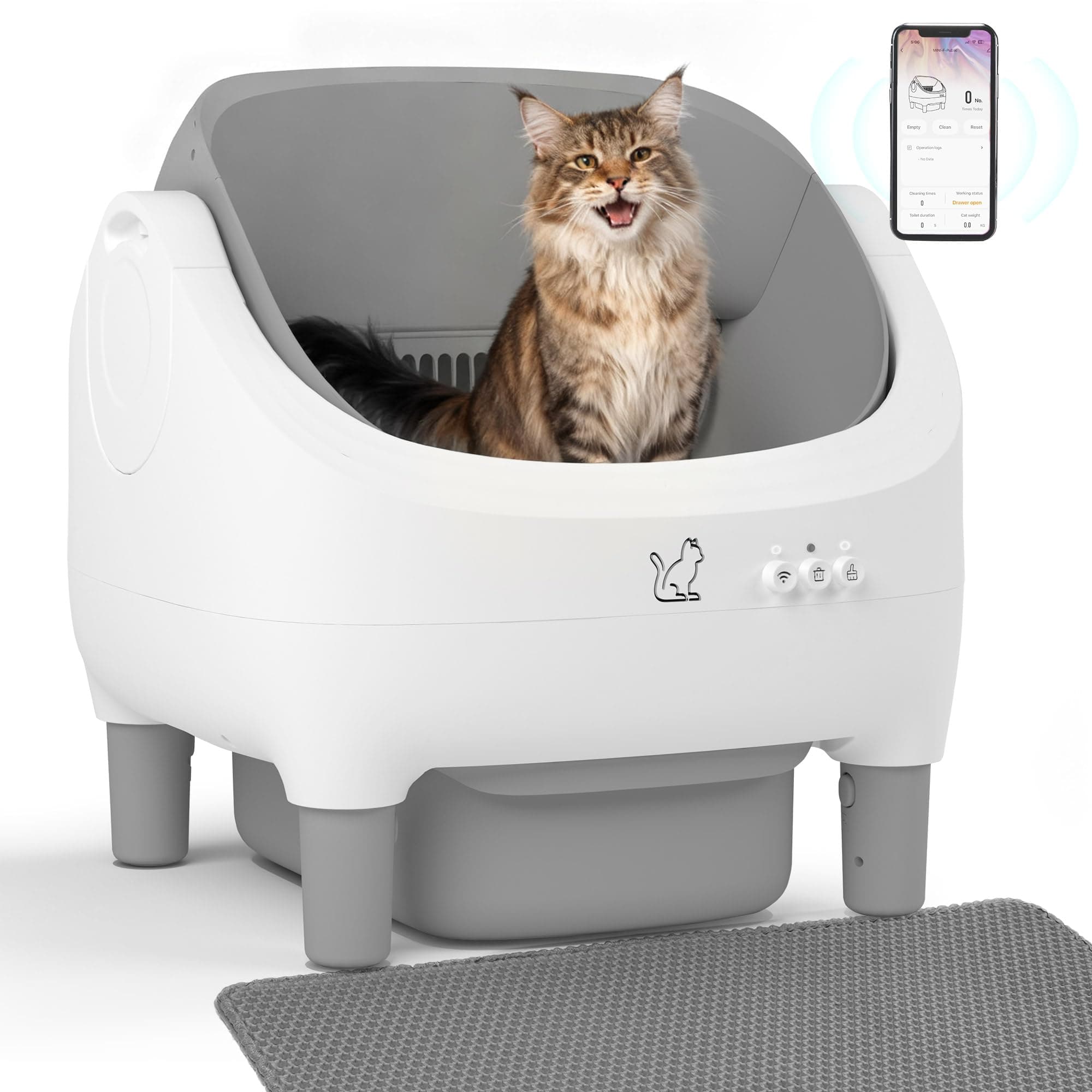 Citylife Automatic Litter Box for Extra Large Cats, Open-Top Self Cleaning