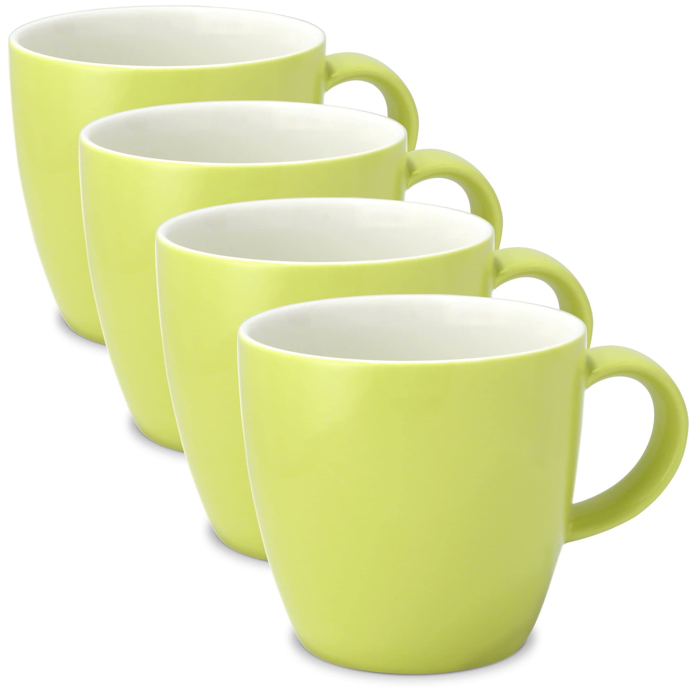 FORLIFE Uni Tea/Coffee Cup with Handle (Set of 4), 11-Ounce, Lime