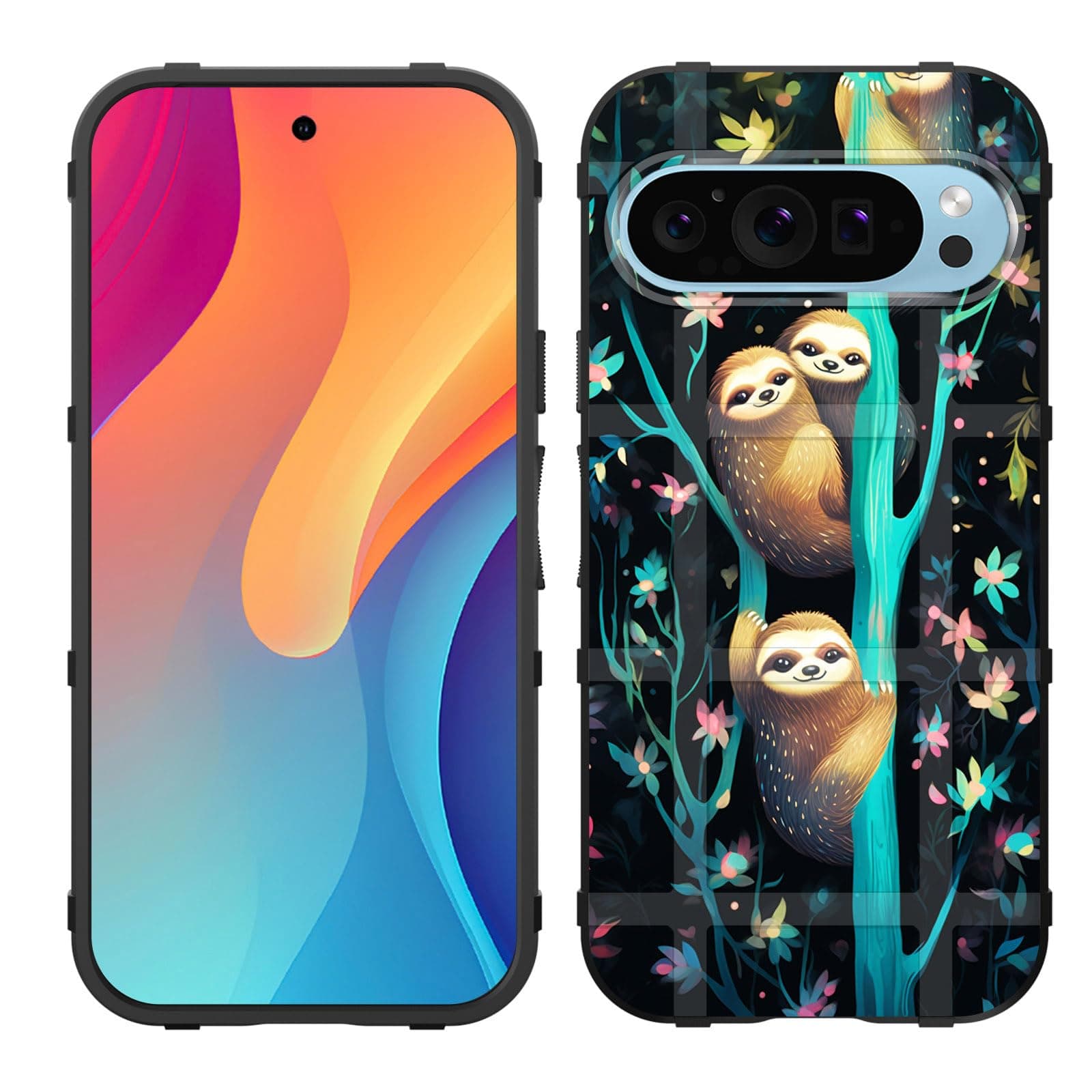 GFEWYTJYJ for Pixel 9/Pixel 9 Pro Case,Fashion Shock-Absorption Flexible TPU Bumper Soft Rubber Protective Phone Case Cover for Google Pixel 9/9 Pro 2024,Cute Sloth