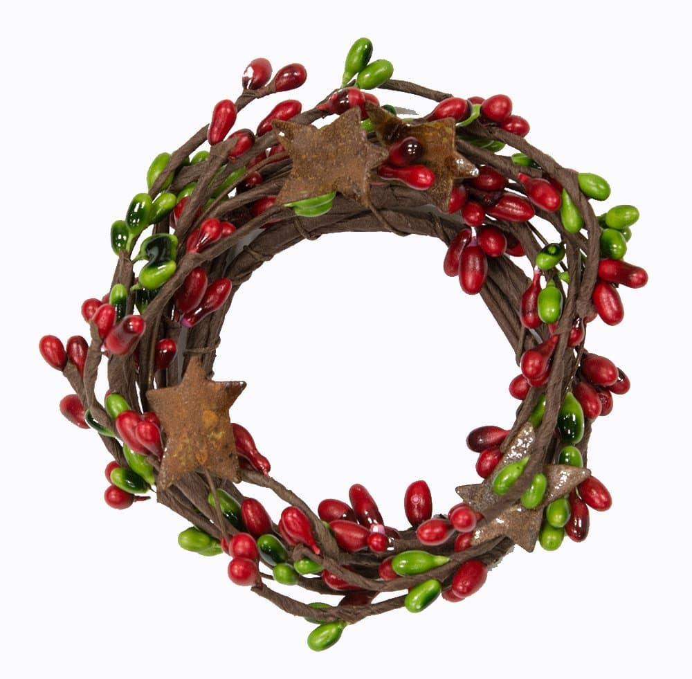CWI Gifts Pip Ring with Rusty Stars, 2 by 6-Inch, Red/Green
