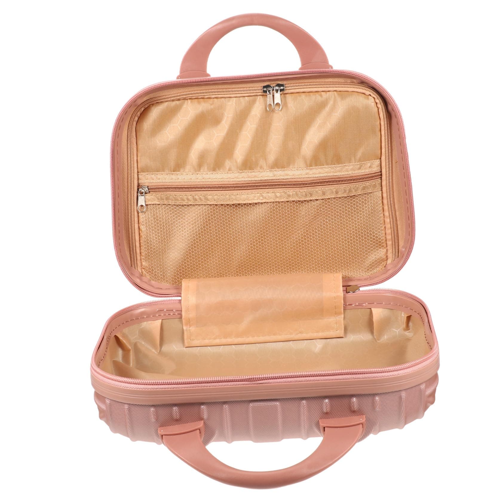 PartyKindom Makeup Suitcase for Travelling Portable Makeups Storage Box Handheld Cosmetic Case for Toiletries