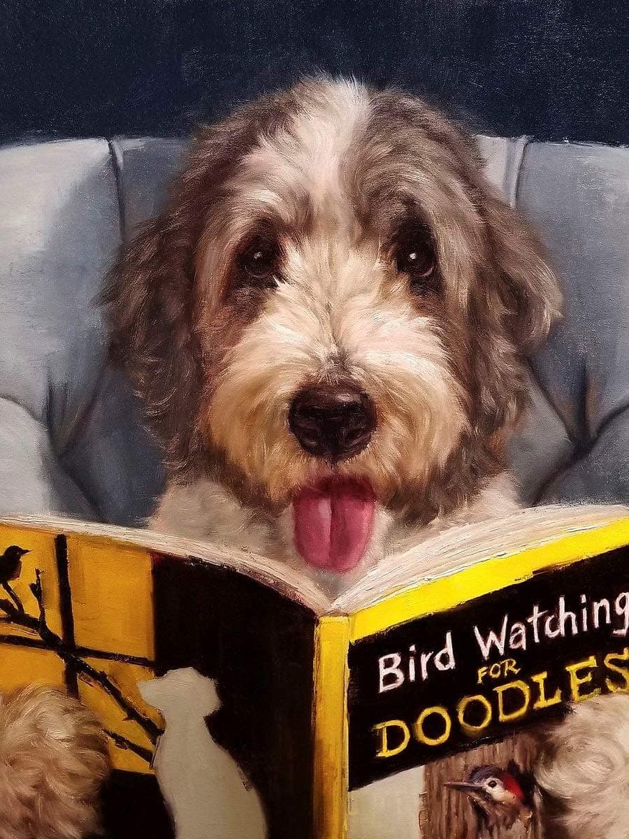 Picture Peddler Ornithology for Doodles by Lucia Heffernan Bird Watching Dog Funny Whimsical Animal Art Print Poster Image and Overall Size 11x14